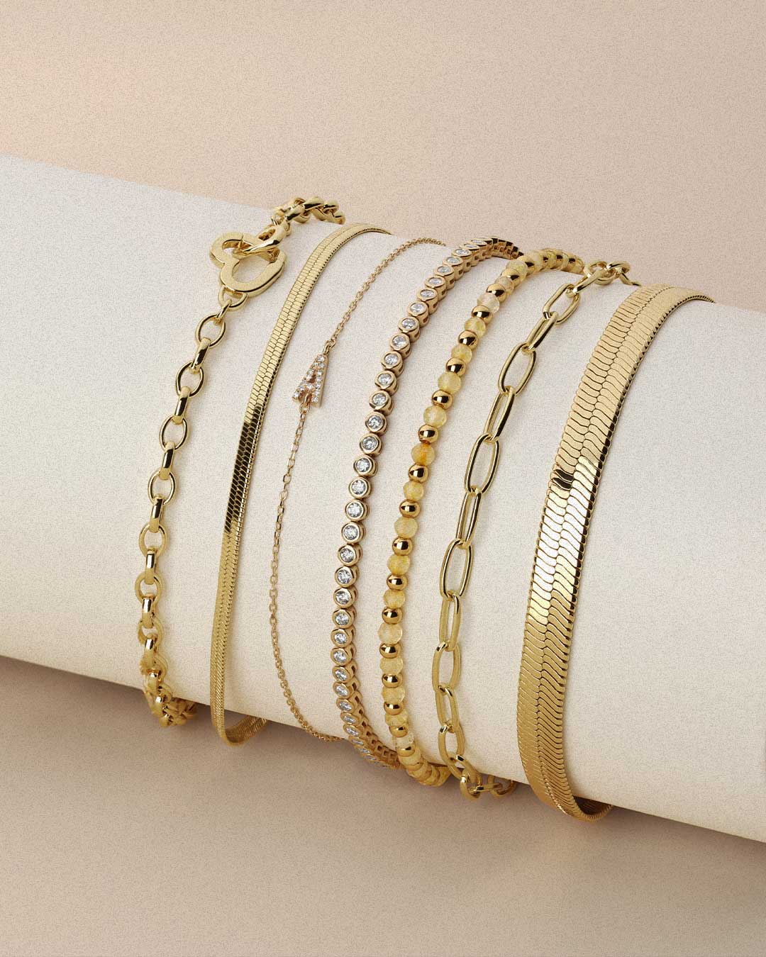 gold plated and solid gold bracelets