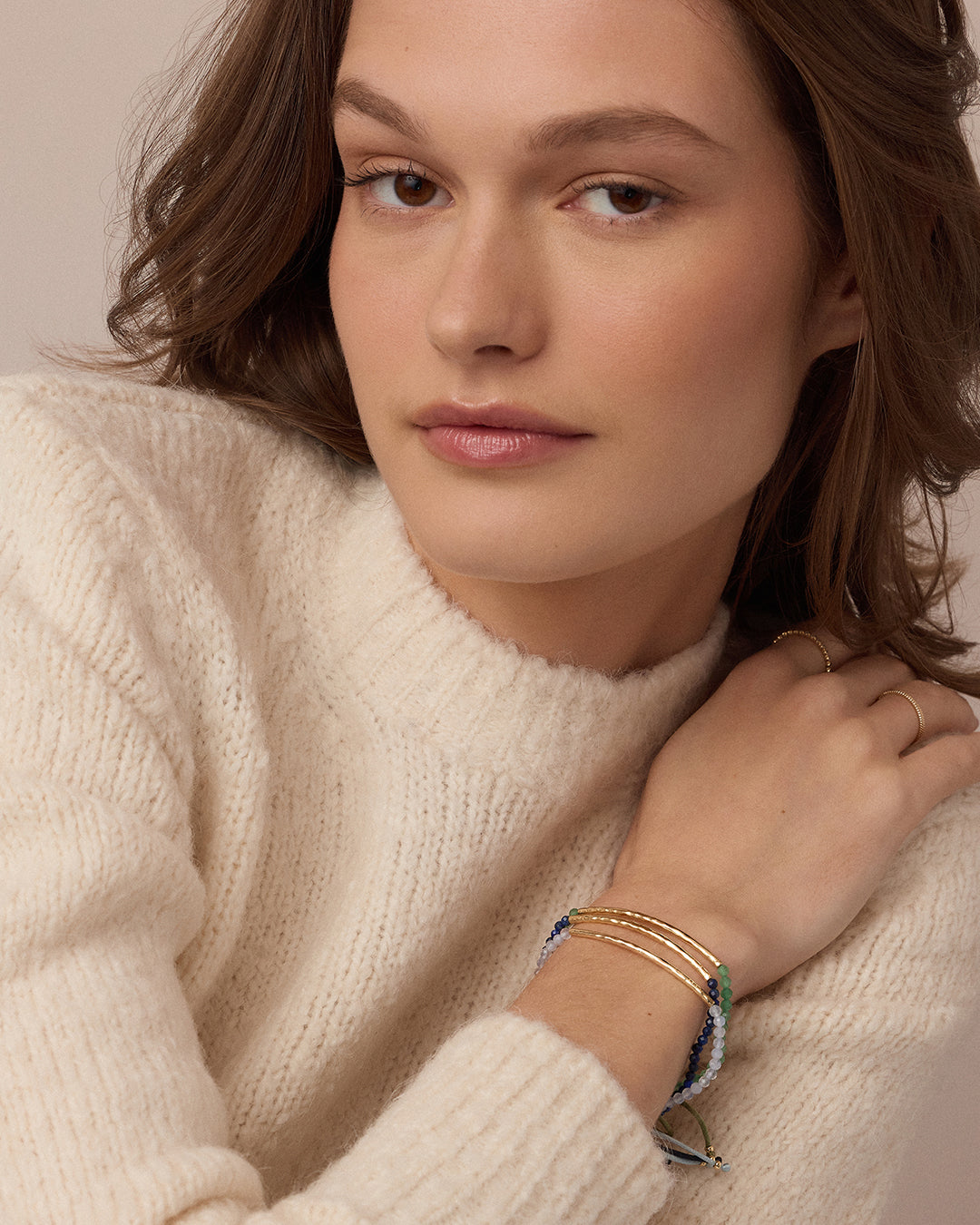 Power Gemstone Bracelet for Luck || option::18k Gold Plated, Aventurine - Luck