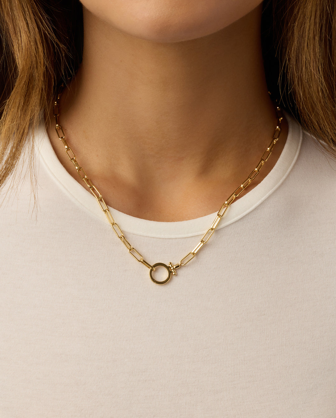 Parker Necklace Paperclip Necklace || option::18 in., 18k Gold Plated