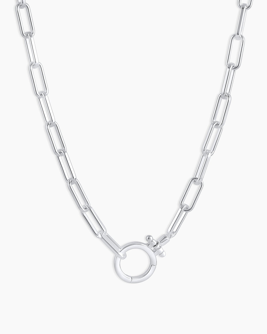 Parker Necklace Paperclip Necklace || option::18 in., Silver Plated