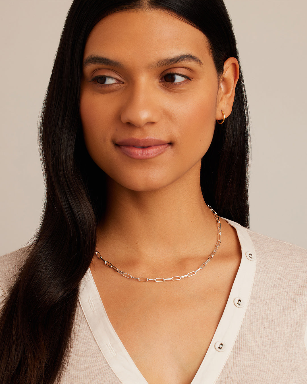 Parker Necklace Paperclip Necklace || option::18 in., Silver Plated