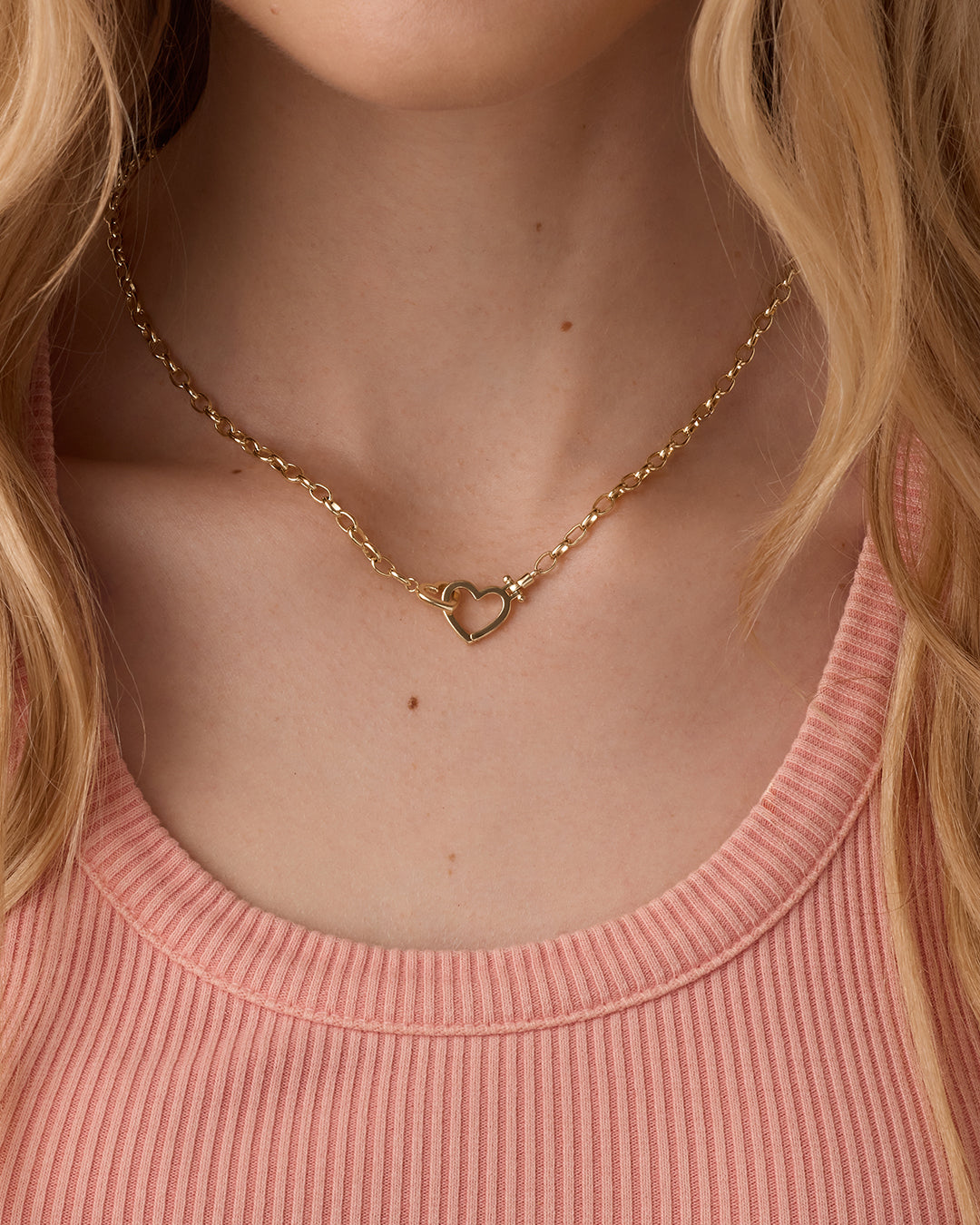Parker Heart Necklace || option::18k Gold Plated