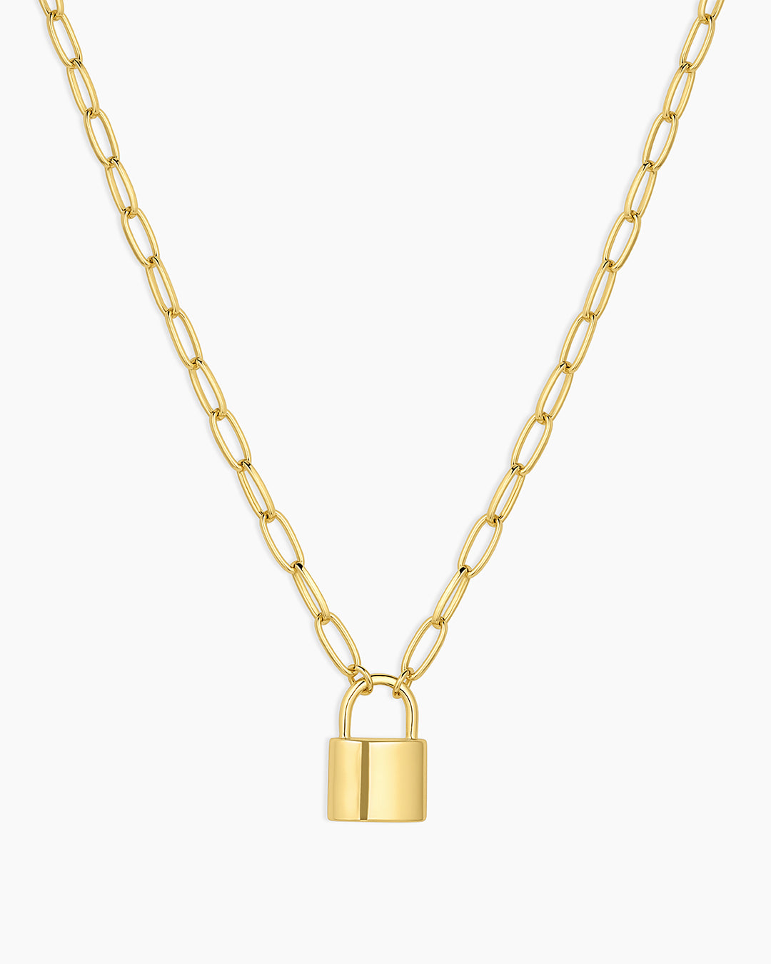 Kara Padlock Charm Necklace || option::18k Gold Plated