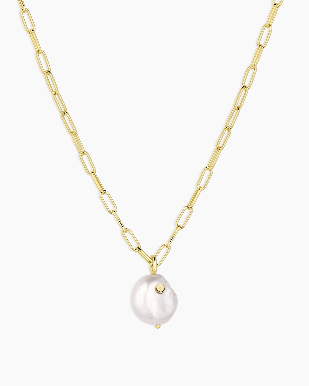 Reese Pearl Necklace || option::18k Gold Plated, Pearl