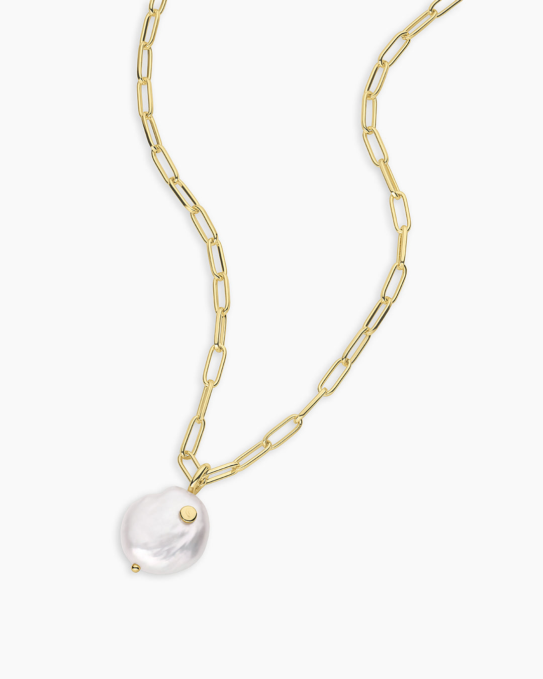 Reese Pearl Necklace || option::18k Gold Plated, Pearl