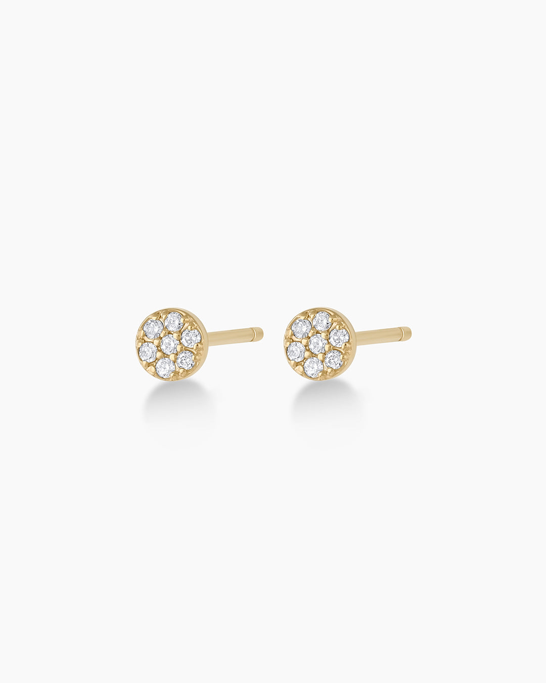 Diamond Pave Studs || option::14k Solid Gold, Pair