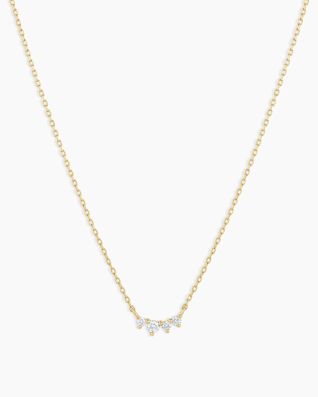 Diamond Cluster Necklace || option::14k Solid Gold