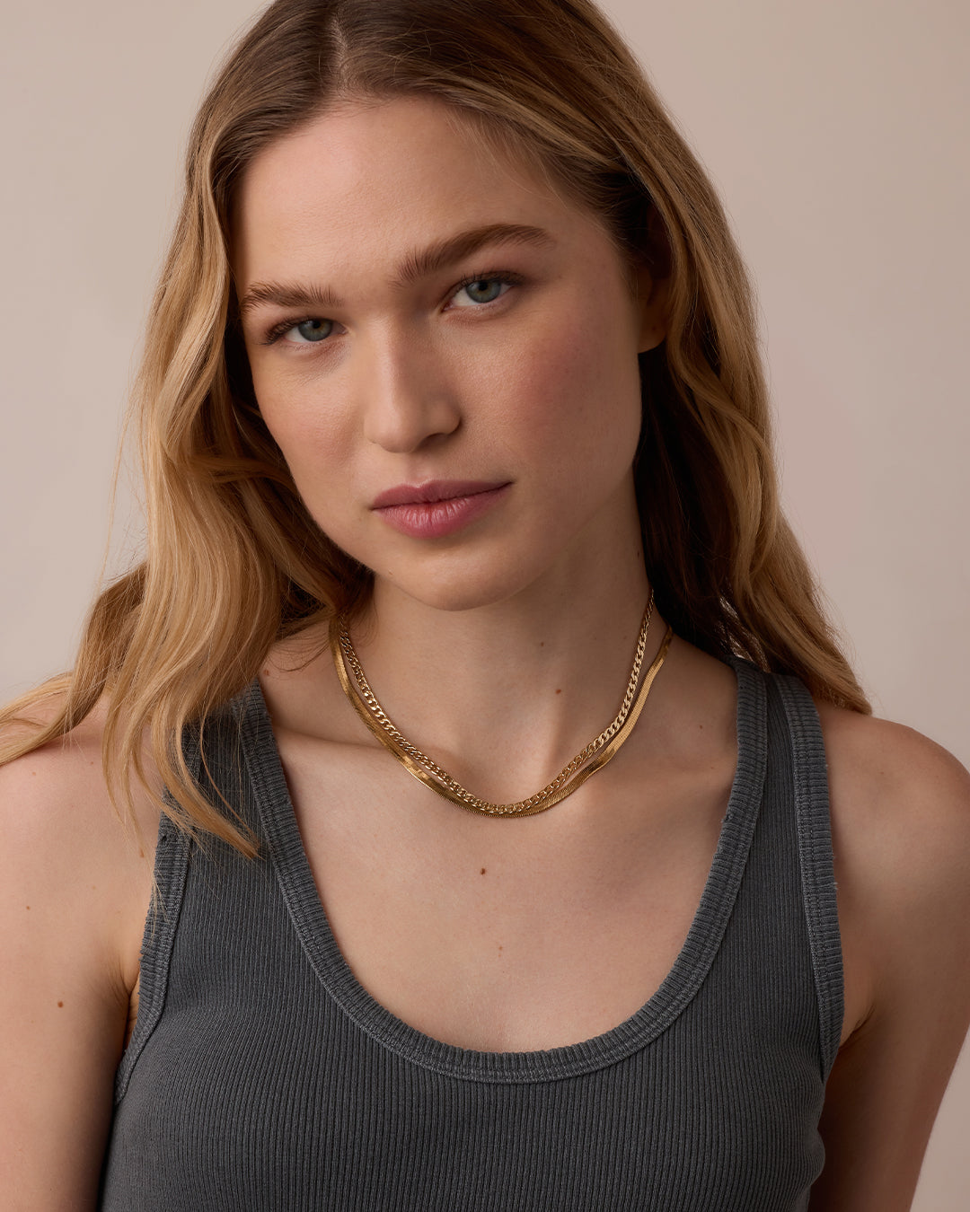 Venice Necklace || option::17 in., 18k Gold Plated