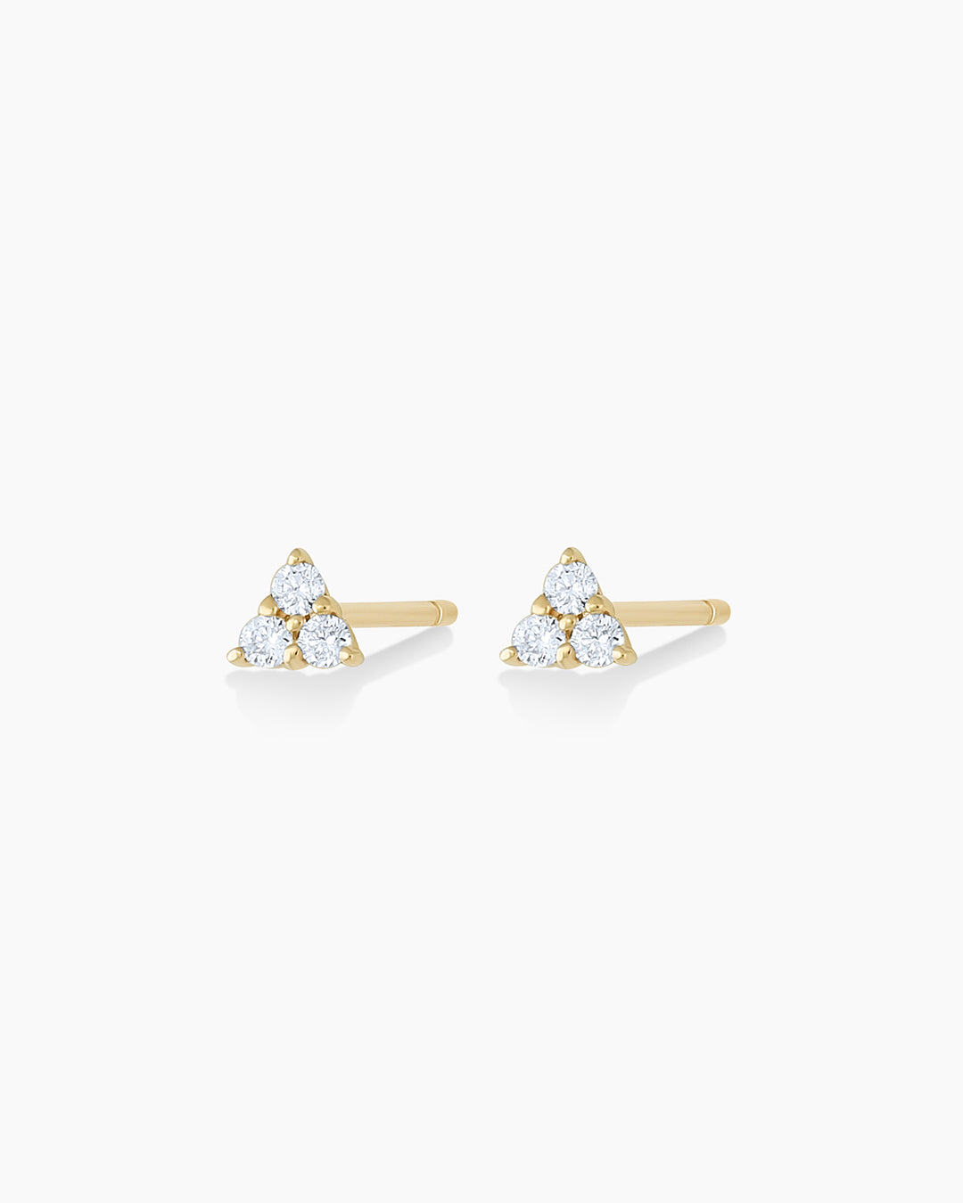 Diamond Jolie studsDiamond studsDiamond triangle studs || option::14k Solid Gold, Pair