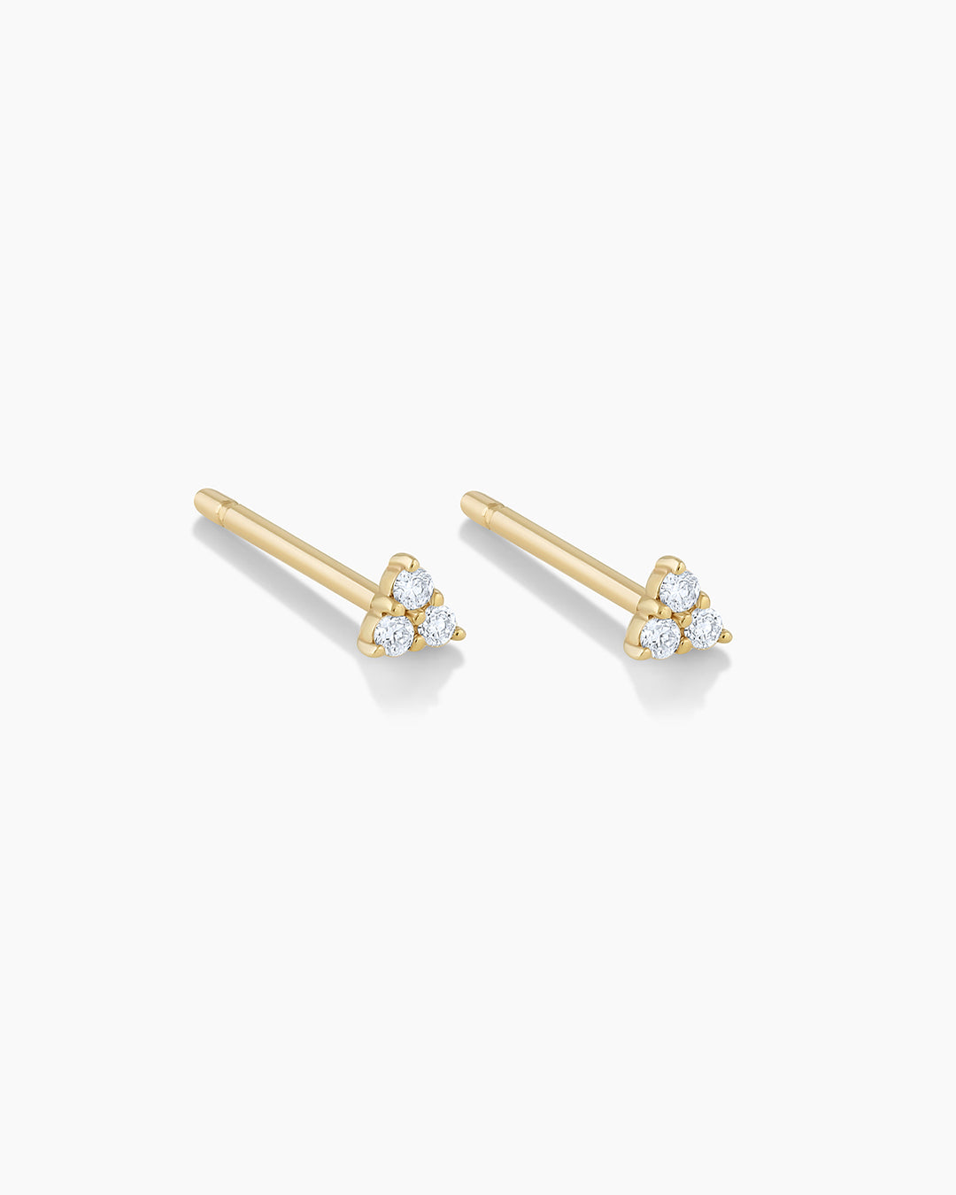 Diamond Jolie triangle studs || option::14k Solid Gold