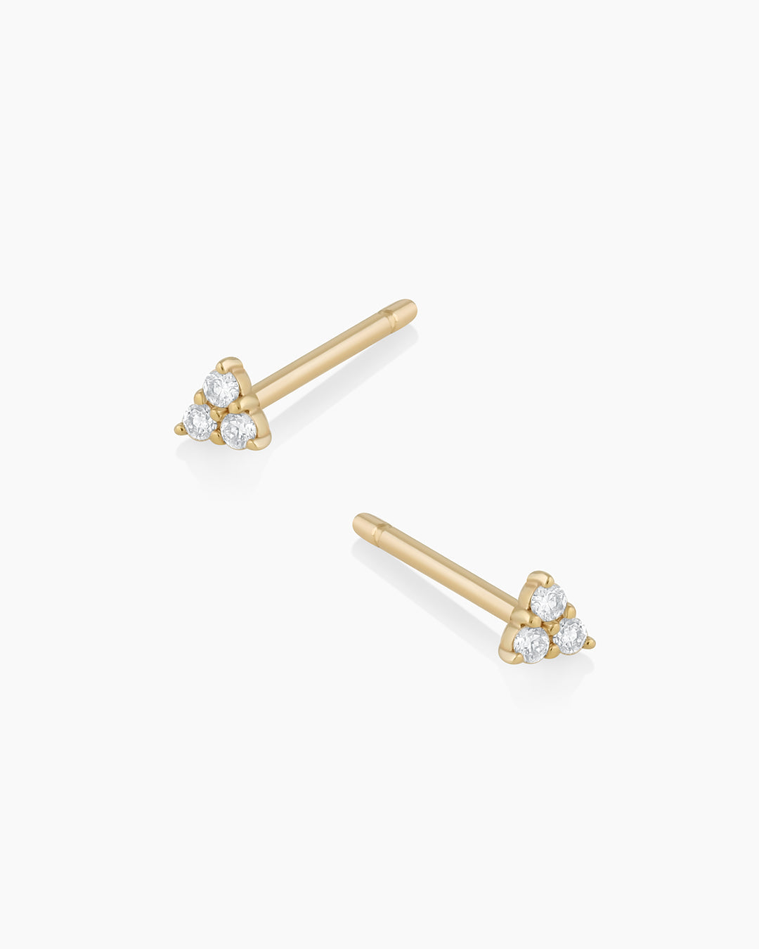 Diamond Jolie triangle studs || option::14k Solid Gold