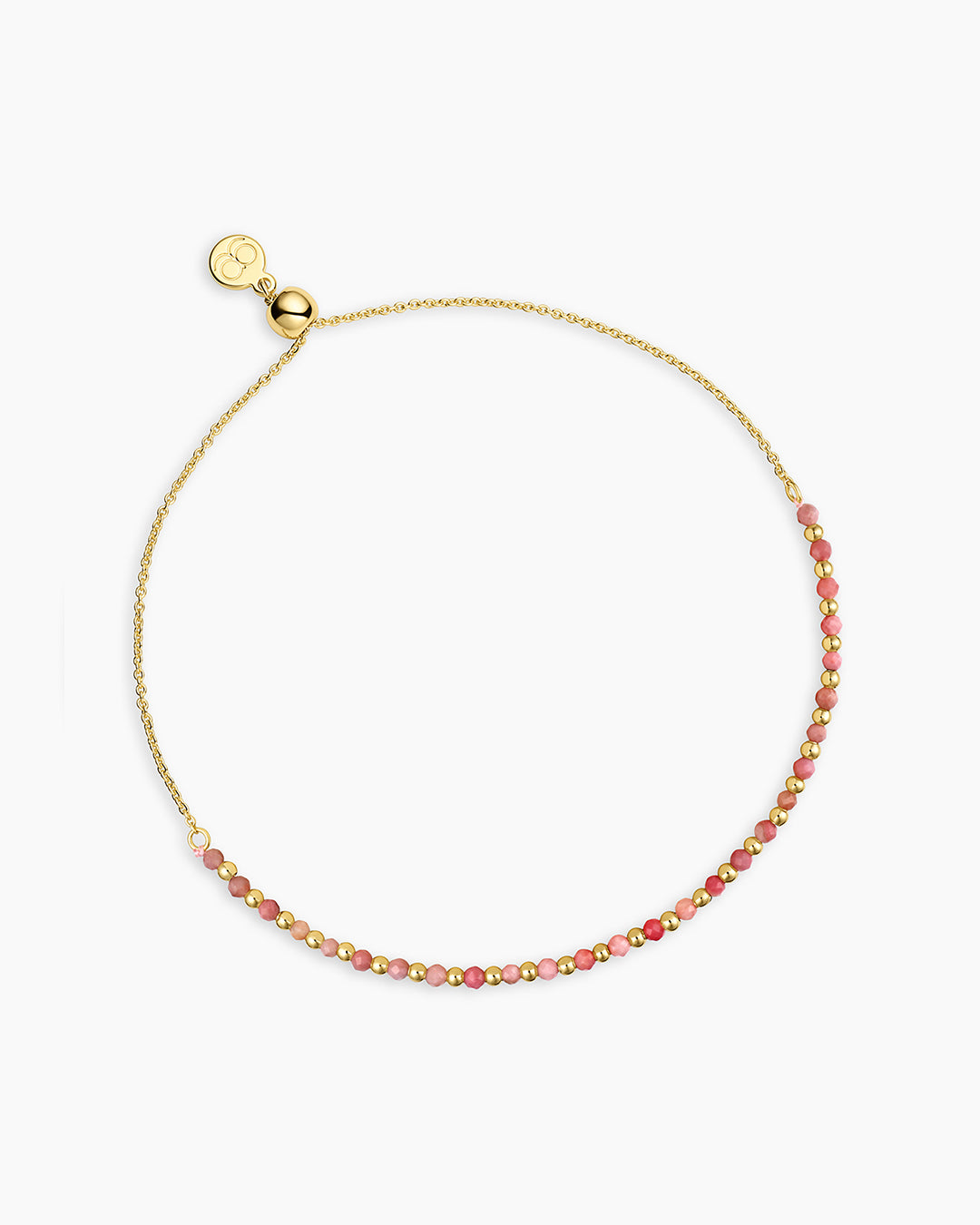 Power Gemstone Brooks Bracelet for Compassion || option::18k Gold Plated, Rhodochrosite