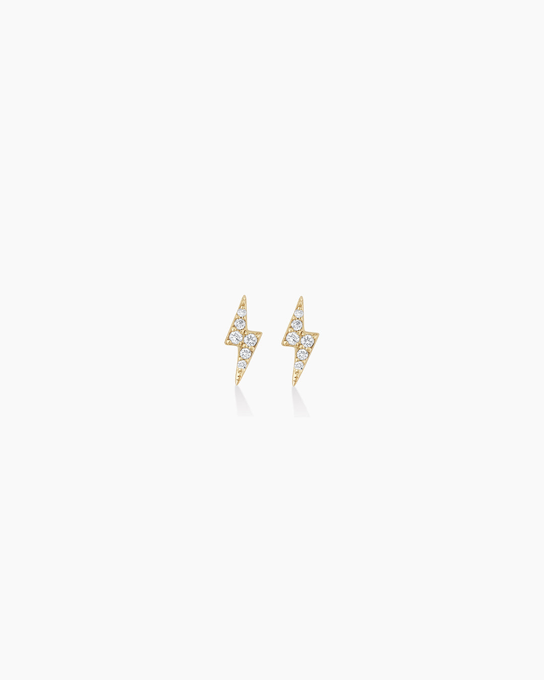 Diamond Lightning bolt earrings || option::14k Solid Gold