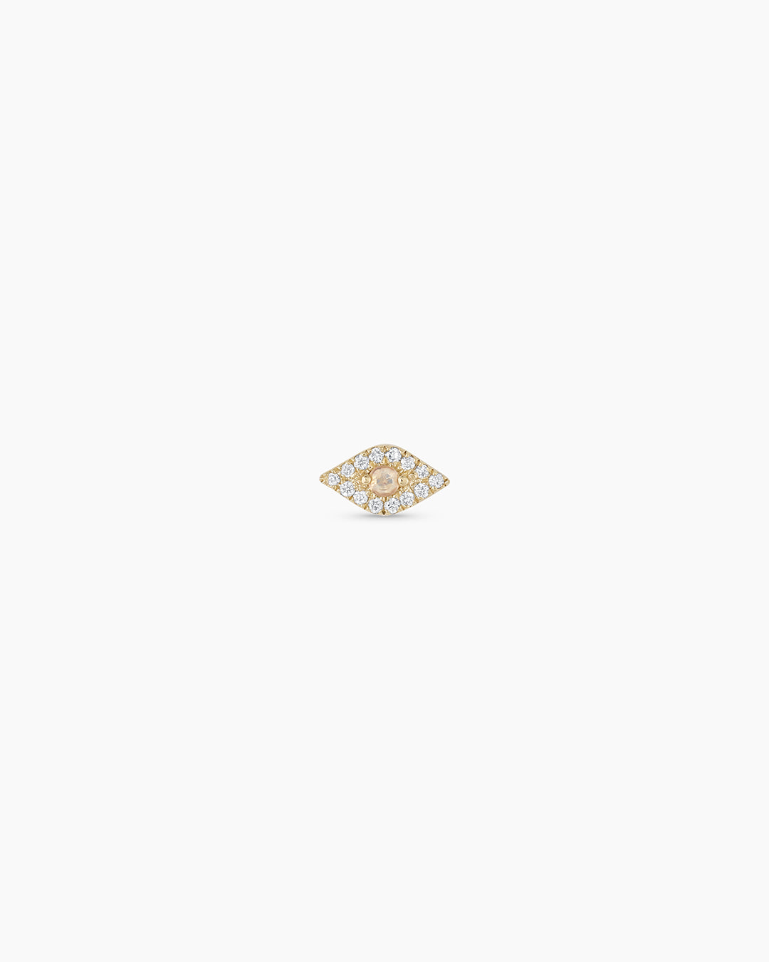 Diamond Evil Eye Studs || option::14k Solid Gold