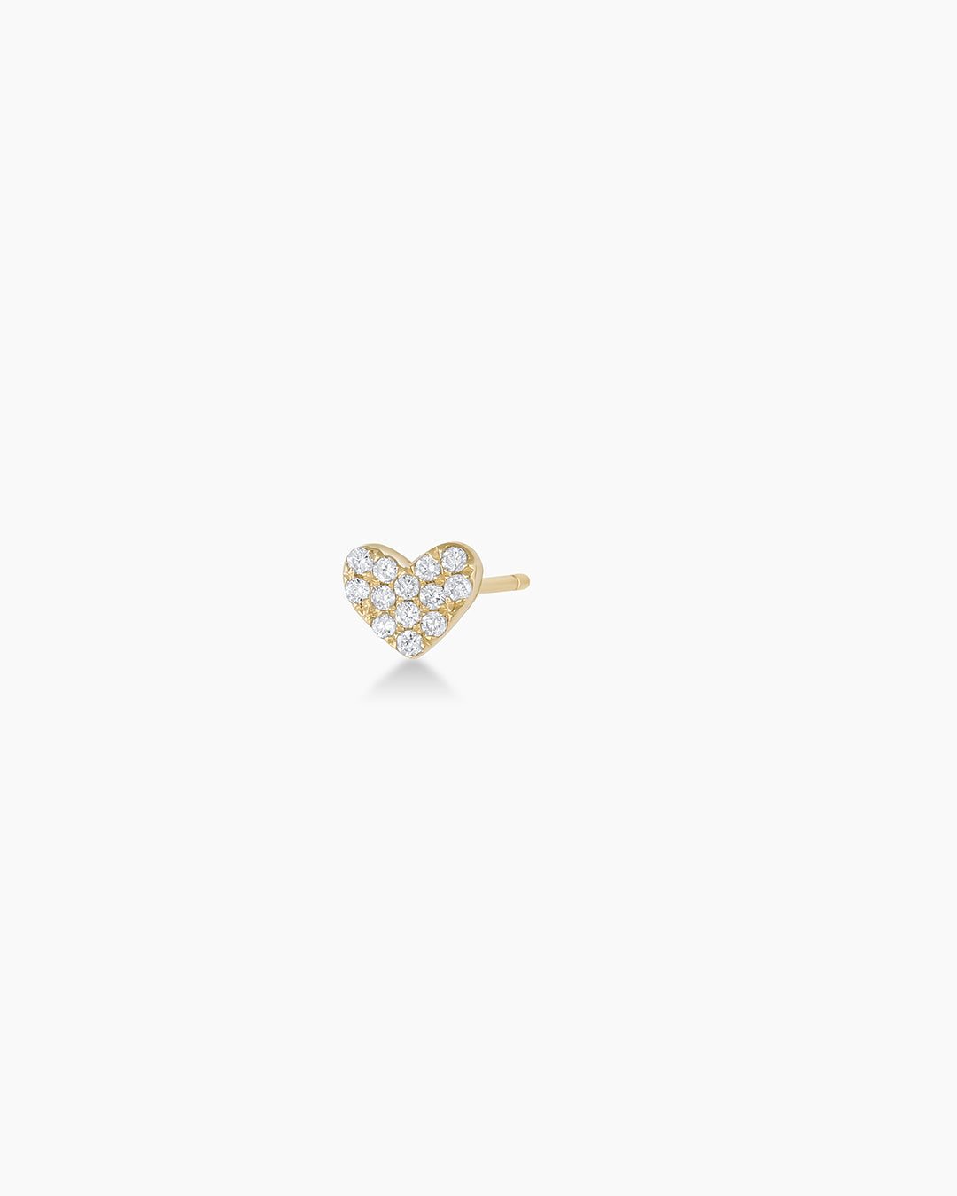 Diamond Pave Heart Stud || option::14k Solid Gold