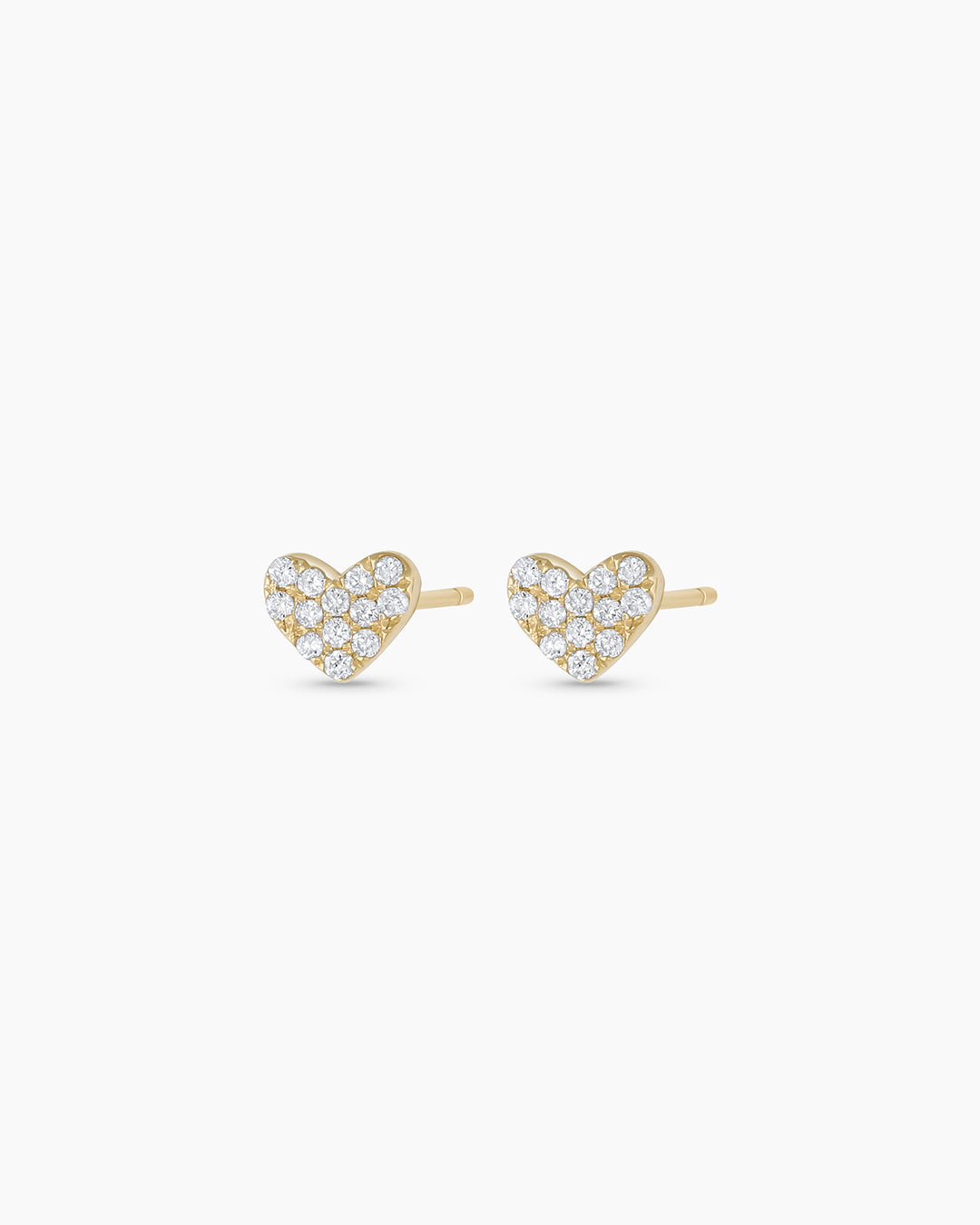 Diamond Pave Heart Stud || option::14k Solid Gold