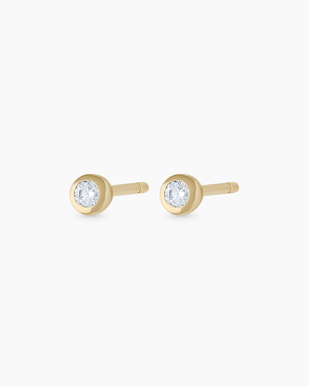 Classic Diamond Studs || option::14k Solid Gold