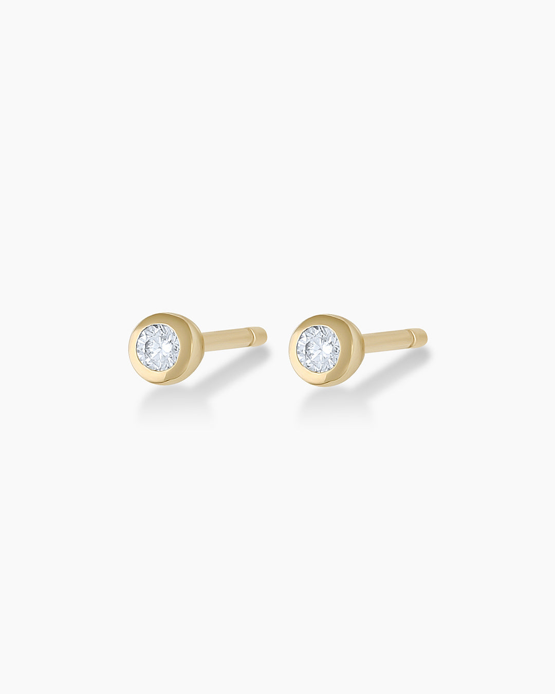 Classic Diamond Stud || option::14k Solid Gold, Pair