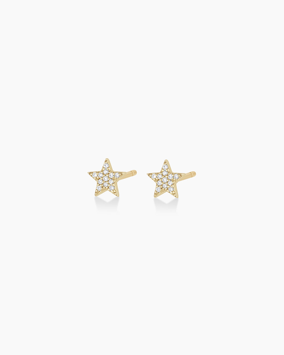 Diamond Star Studs || option::14k Solid Gold, Pair