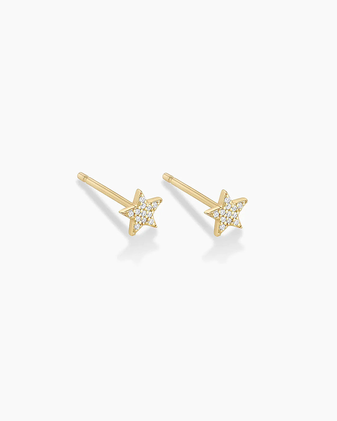 Diamond Star Studs || option::14k Solid Gold