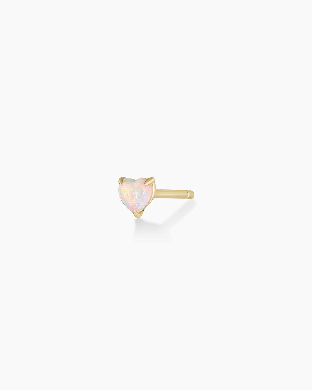 Opal Heart Stud || option::14k Solid Gold