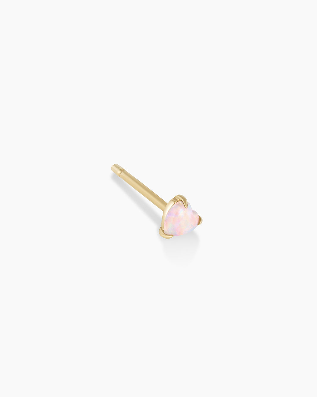 Opal Heart Stud || option::14k Solid Gold