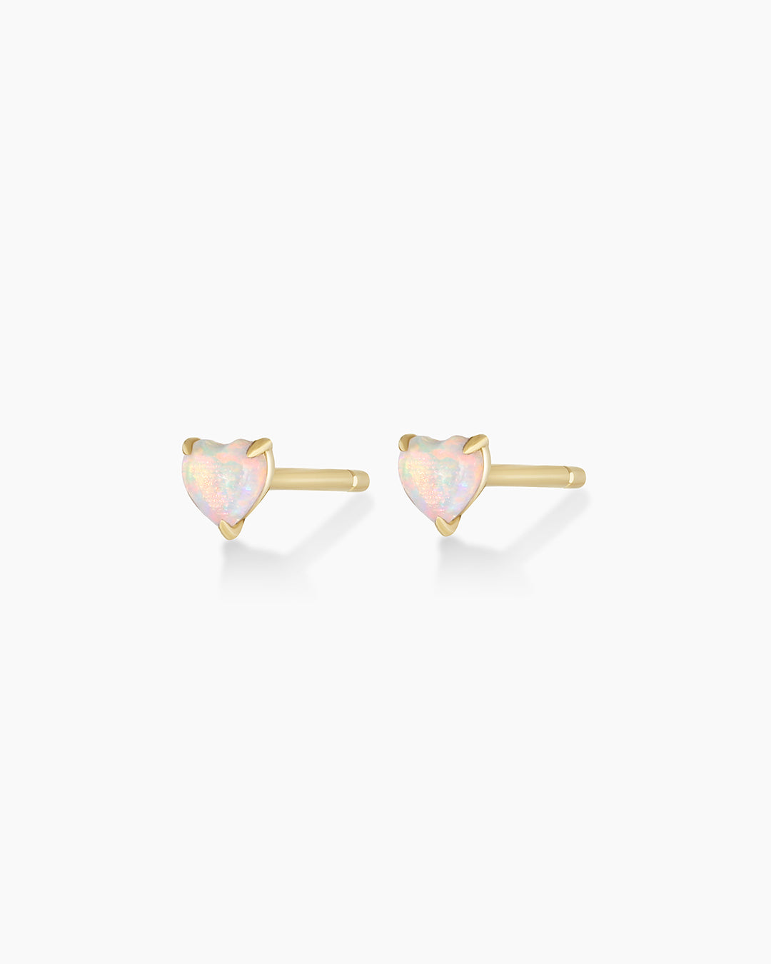 Opal Heart Stud || option::14k Solid Gold