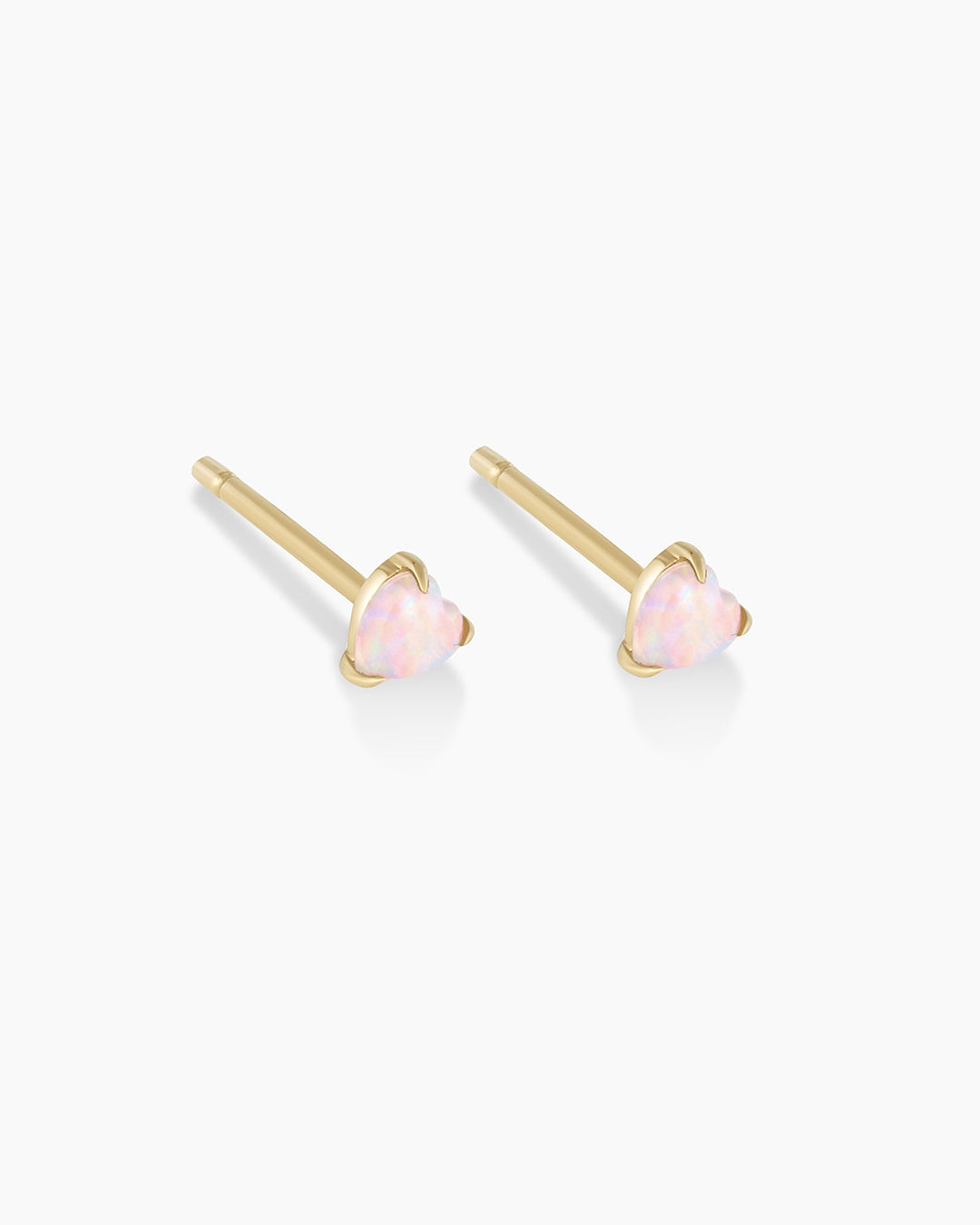 Opal Heart Stud || option::14k Solid Gold