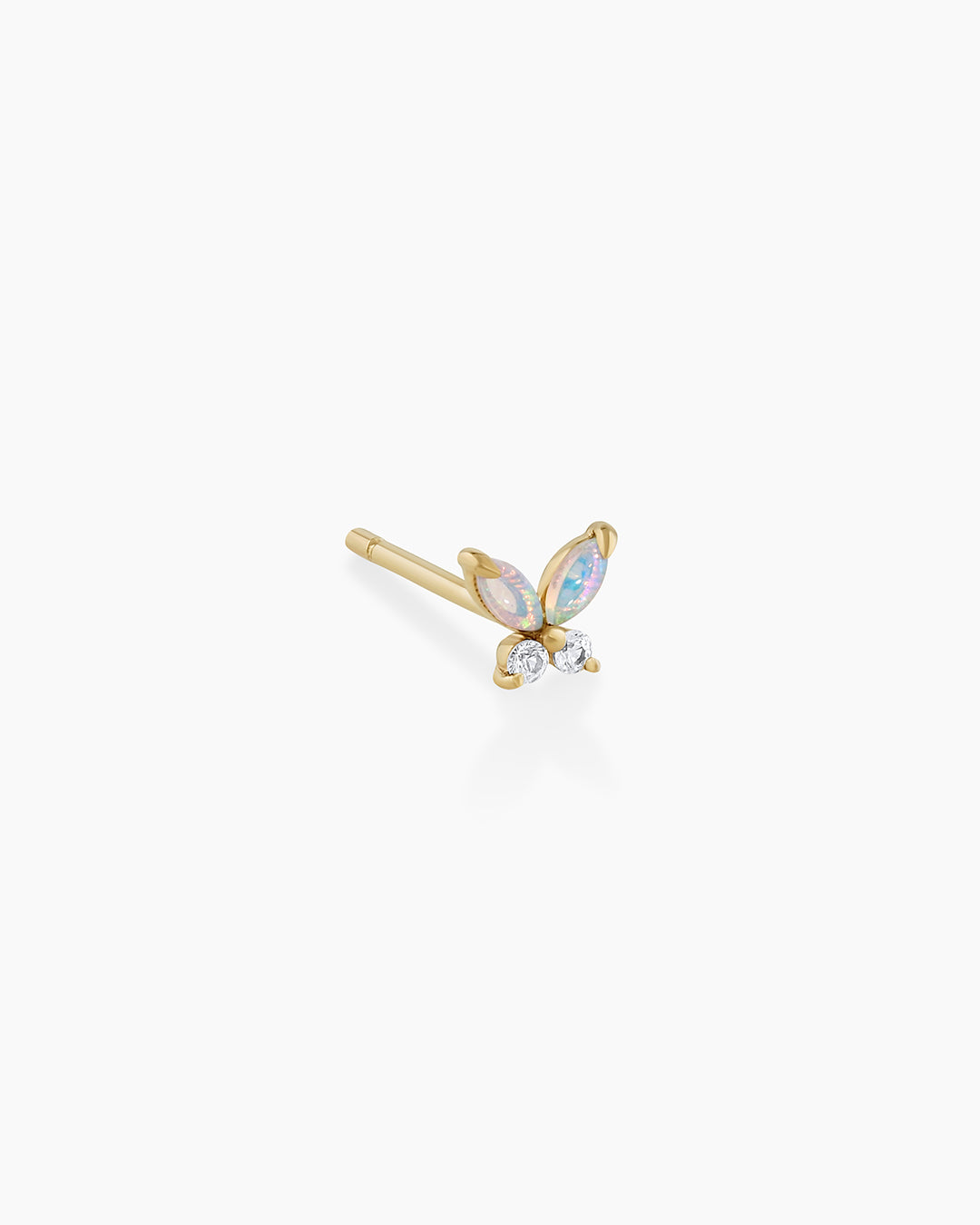 Opal Butterfly Stud Butterfly Earrings || option::14k Solid Gold