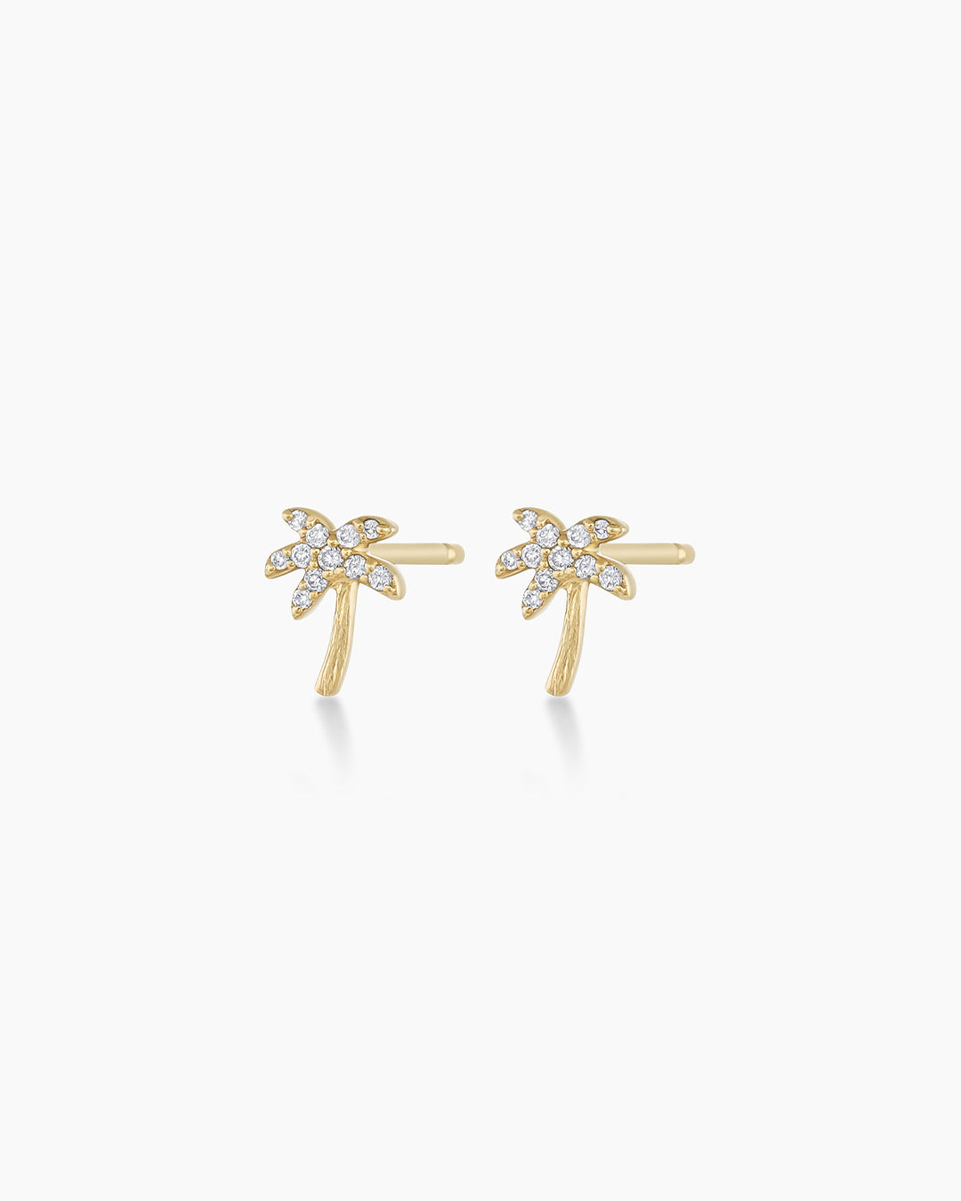 Diamond Palm Stud || option::14k Solid Gold