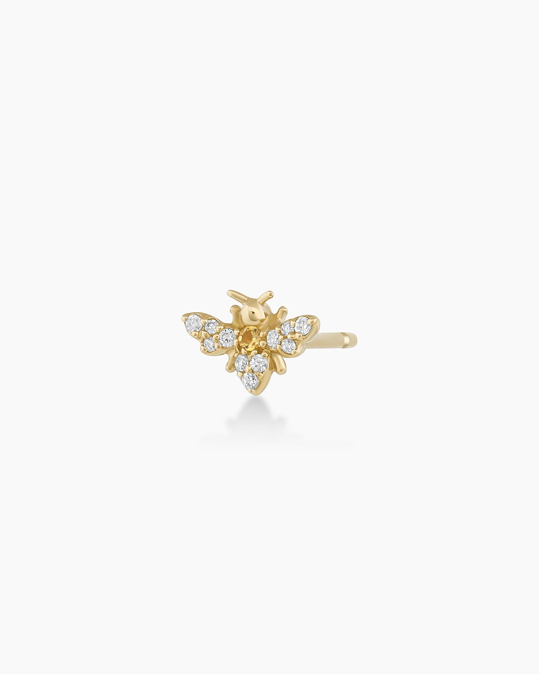 Diamond Bee Stud || option::14k Solid Gold