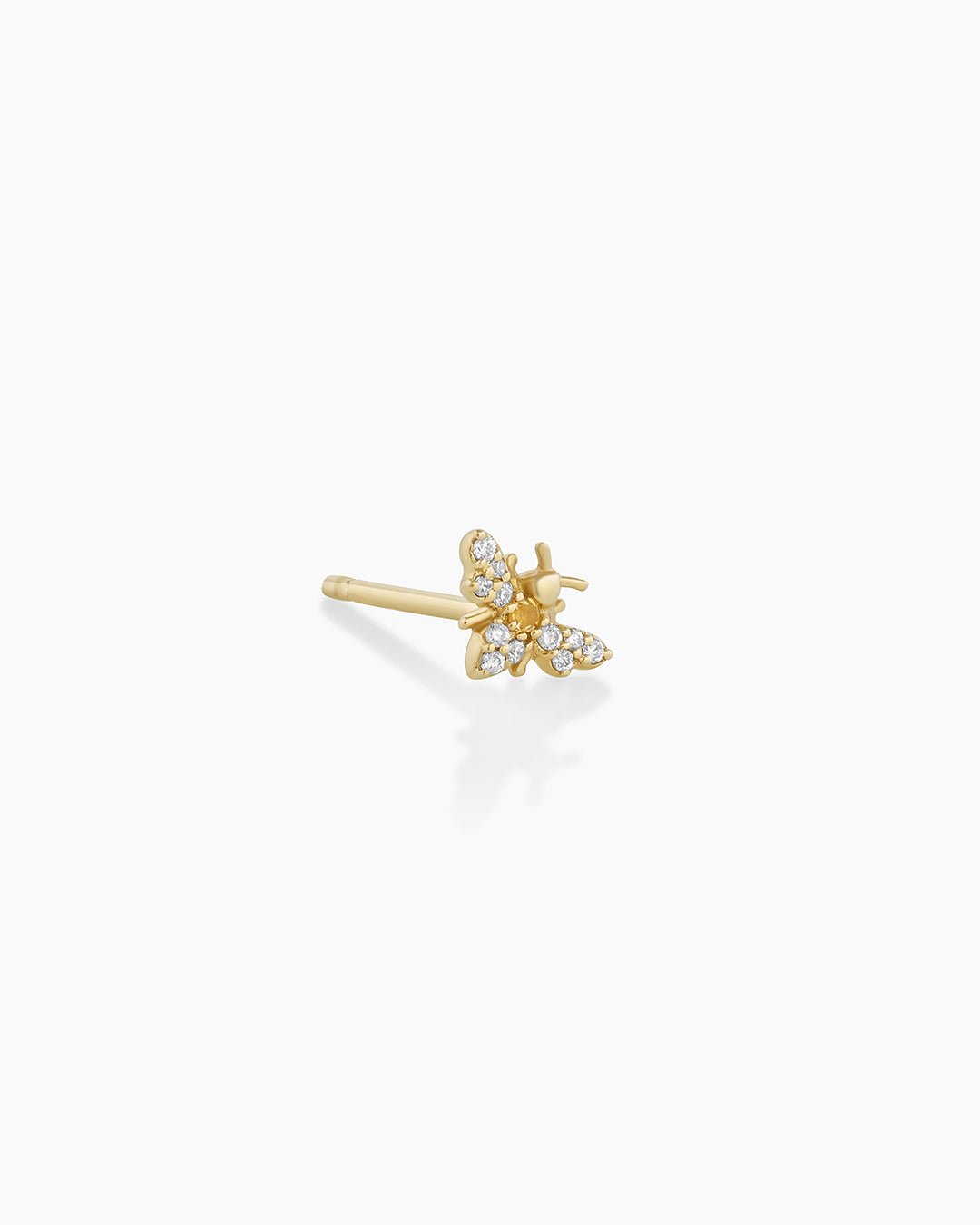 Diamond Bee Stud || option::14k Solid Gold