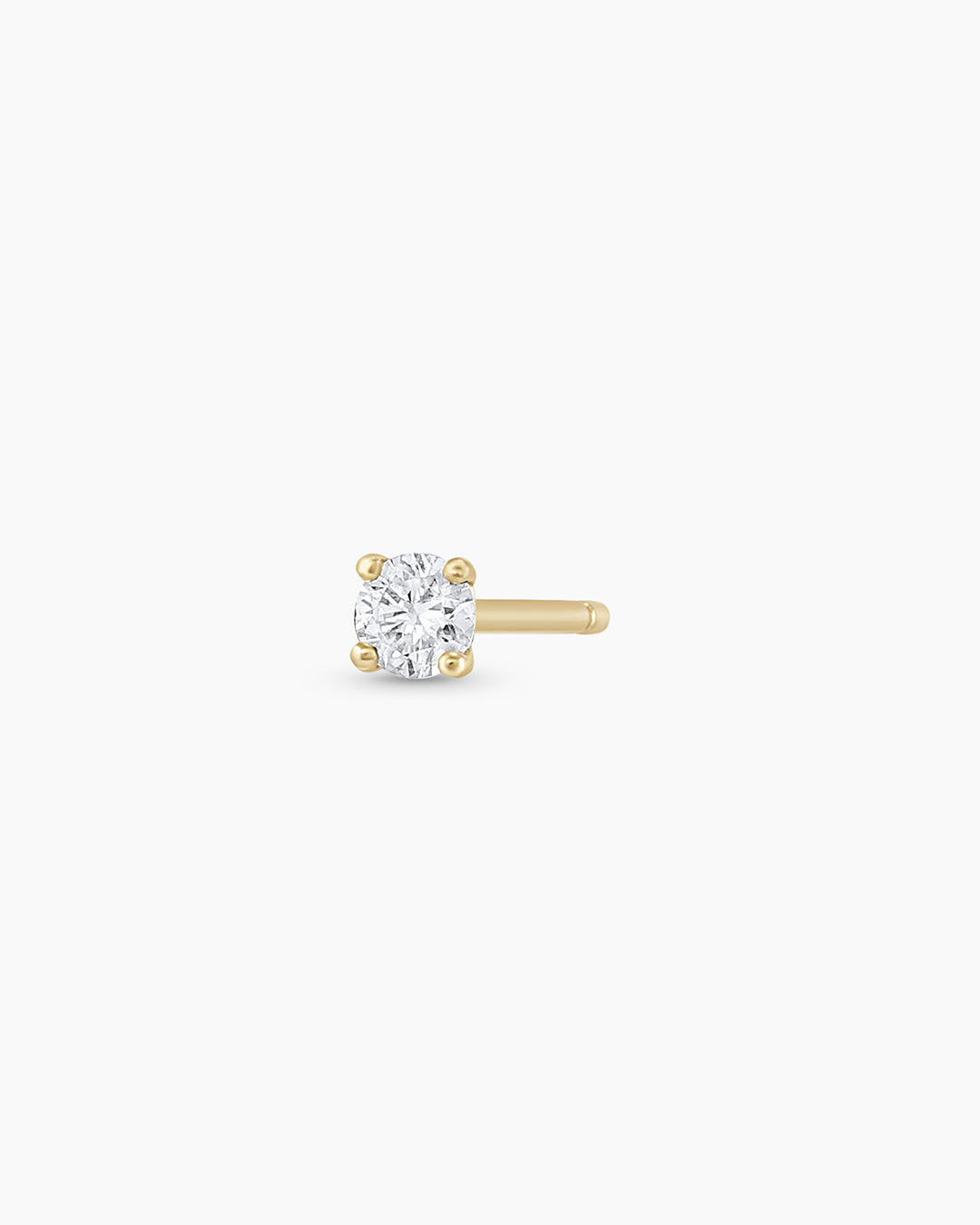 Diamond Solitaire 3 mm Studs || option::14k Solid Gold, 3mm