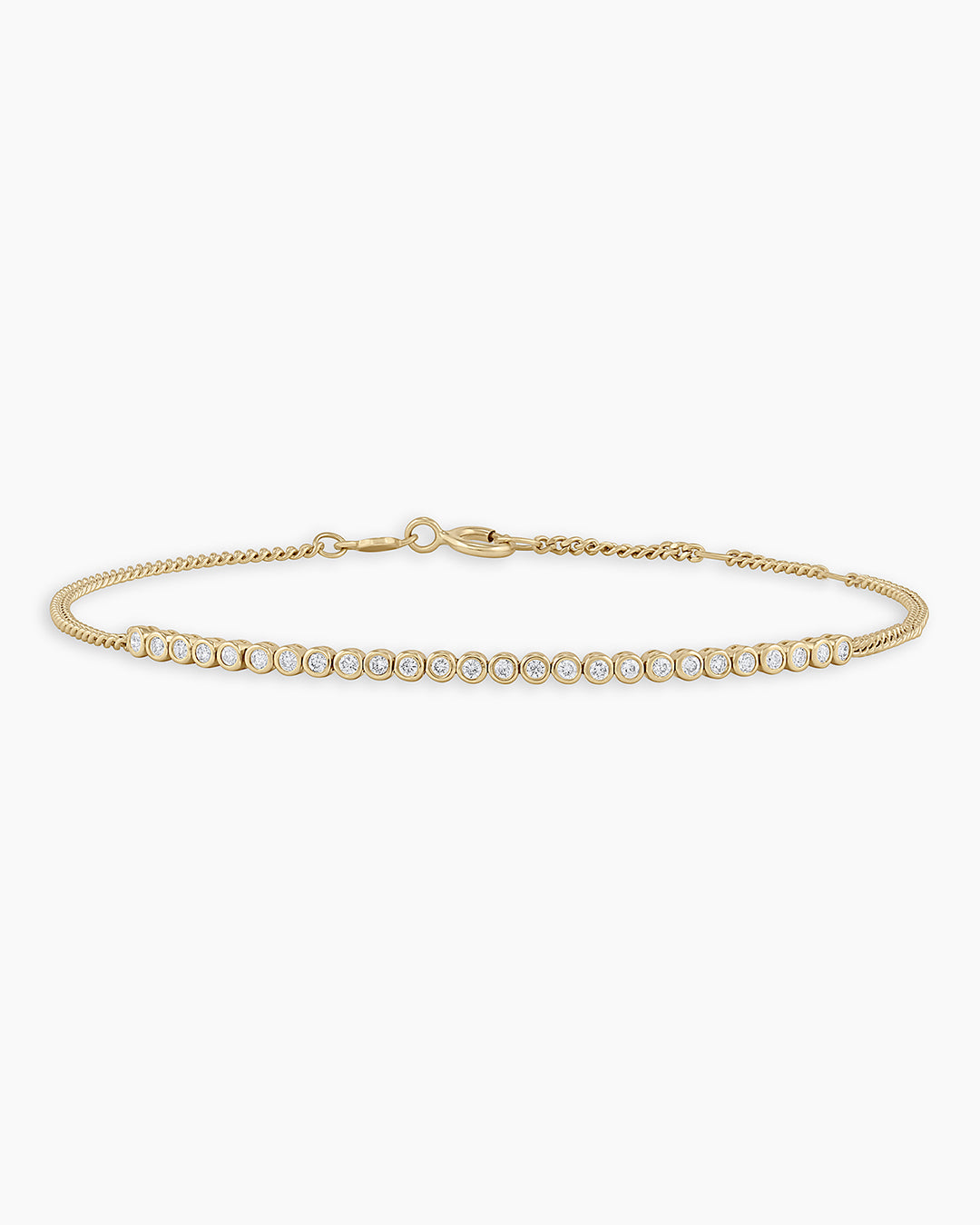 Classic Diamond Row Bracelet || option::14K Solid Gold