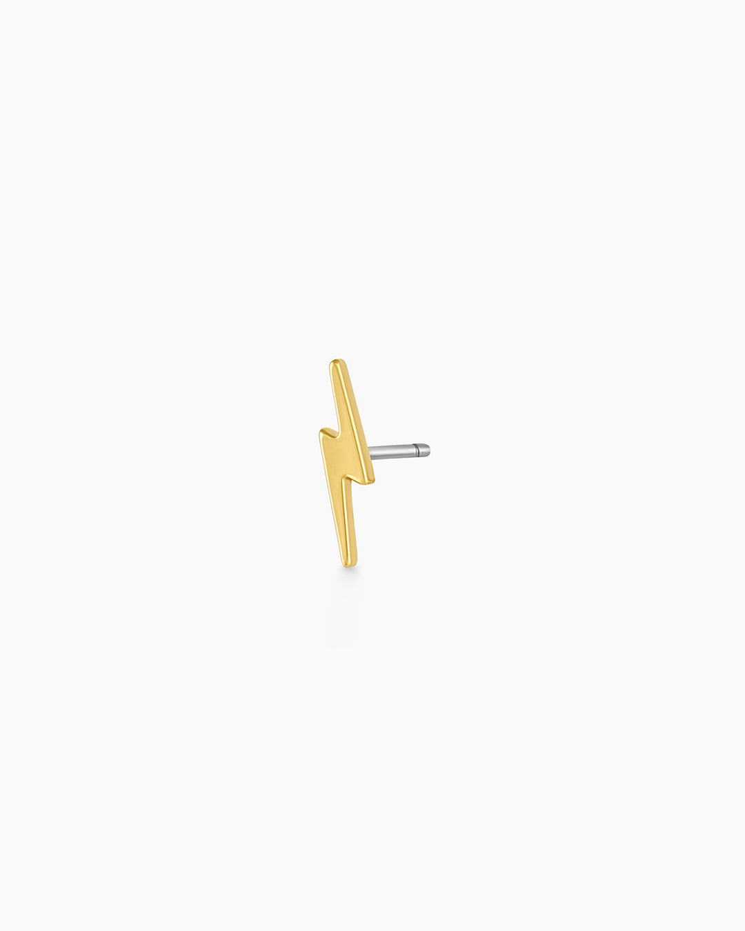 Lightning Charm Stud || option::18k Gold Plated, Lightning