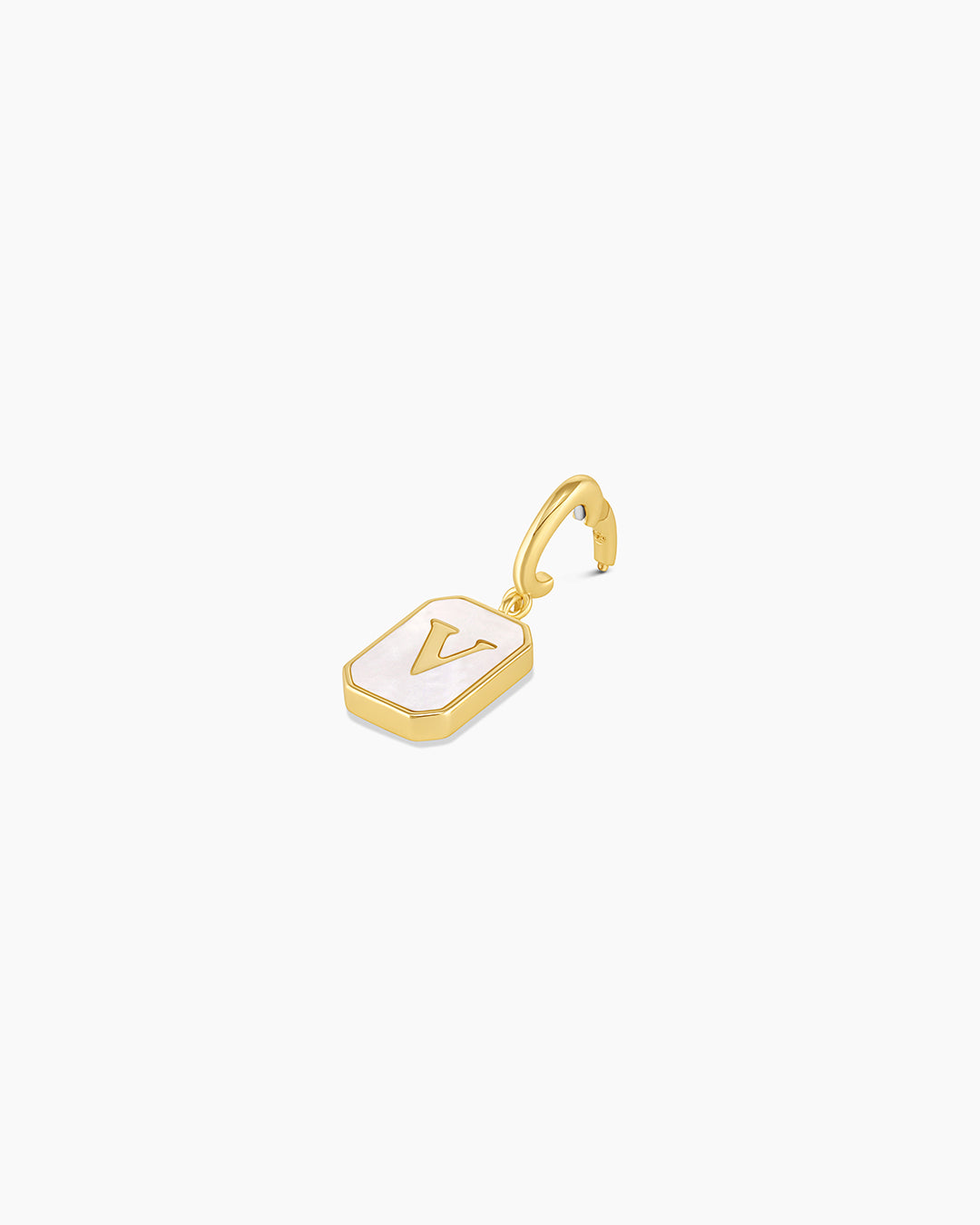 Vintage Alphabet Parker Charm #V || option::18k Gold Plated, V