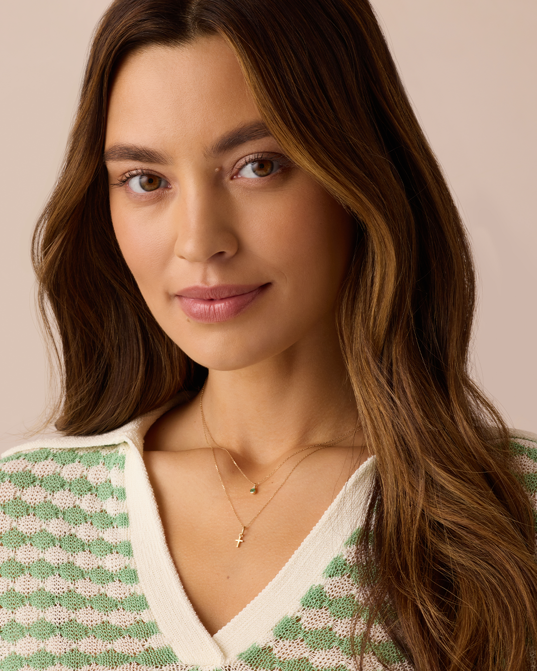 Diamond Cross Necklace || option::14k Solid Gold || set::diamond-cross-necklace-stl