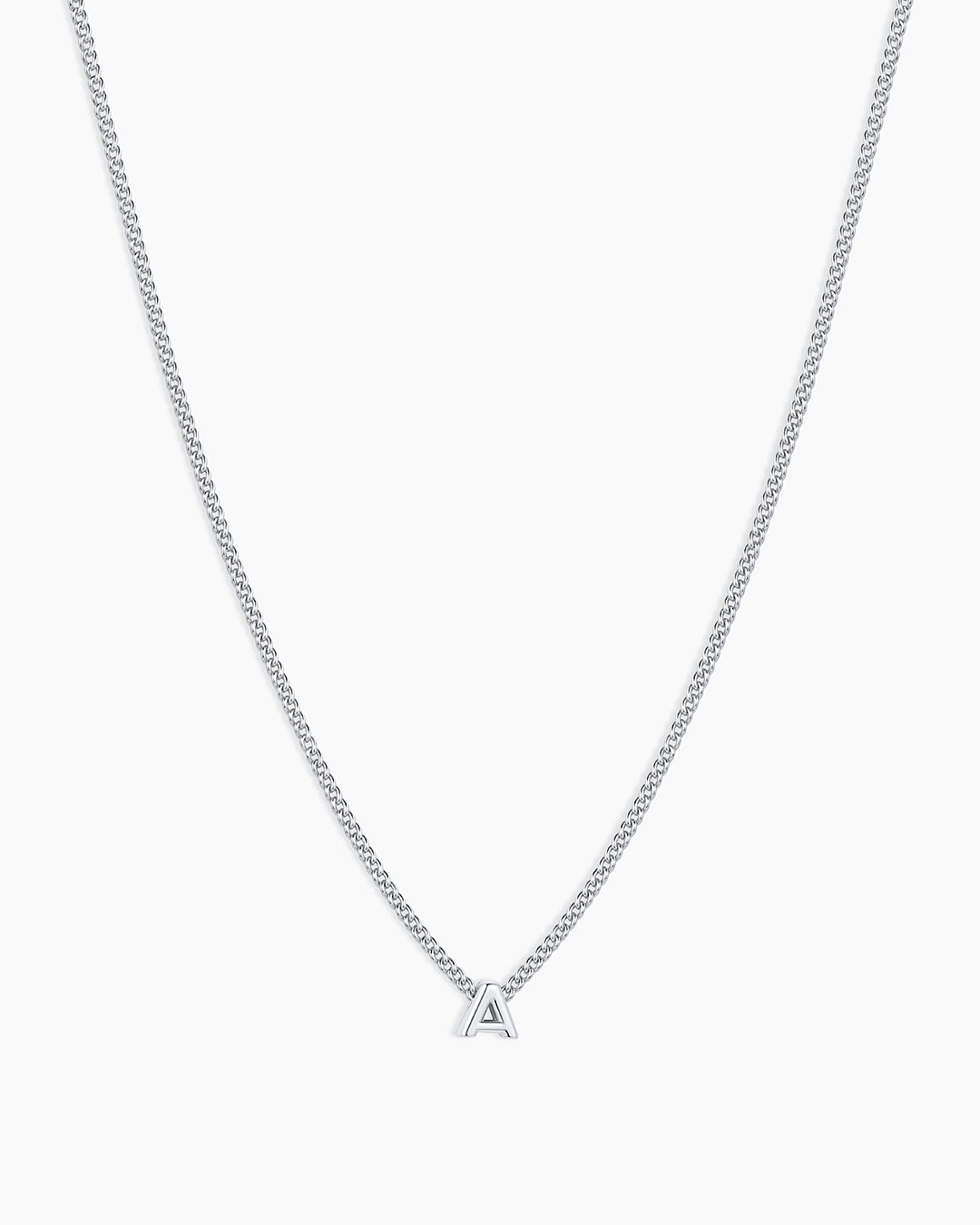 Wilder Mini Alphabet Necklace || option::Silver Plated, A