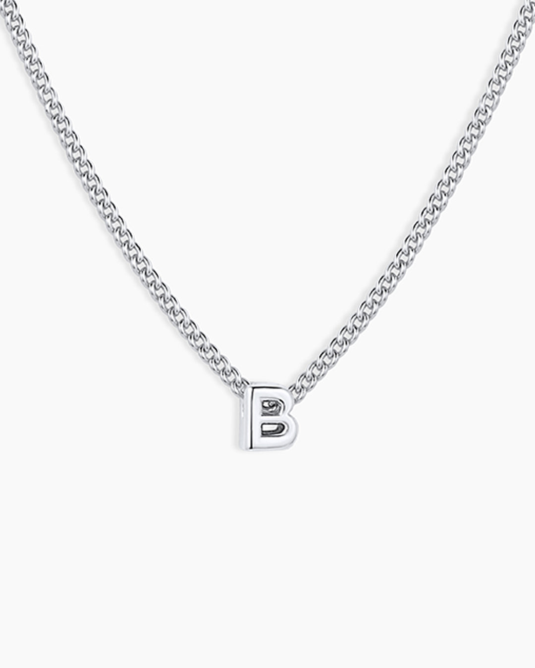 Wilder Mini Alphabet Necklace || option::Silver Plated, B