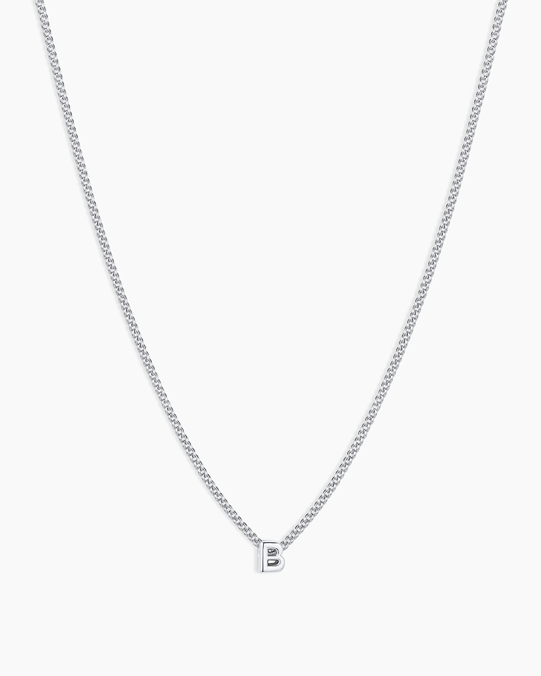 Wilder Mini Alphabet Necklace || option::Silver Plated, B