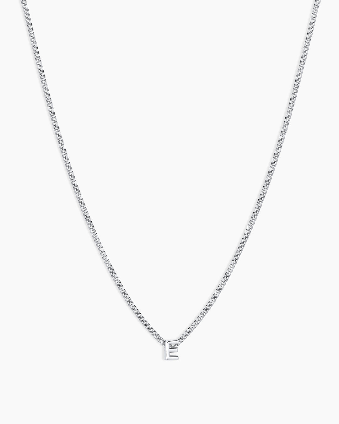 Wilder Mini Alphabet Necklace || option::Silver Plated, E