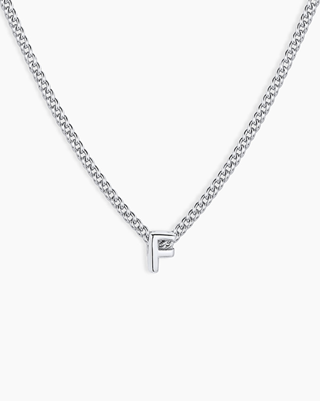 Wilder Mini Alphabet Necklace || option::Silver Plated, F