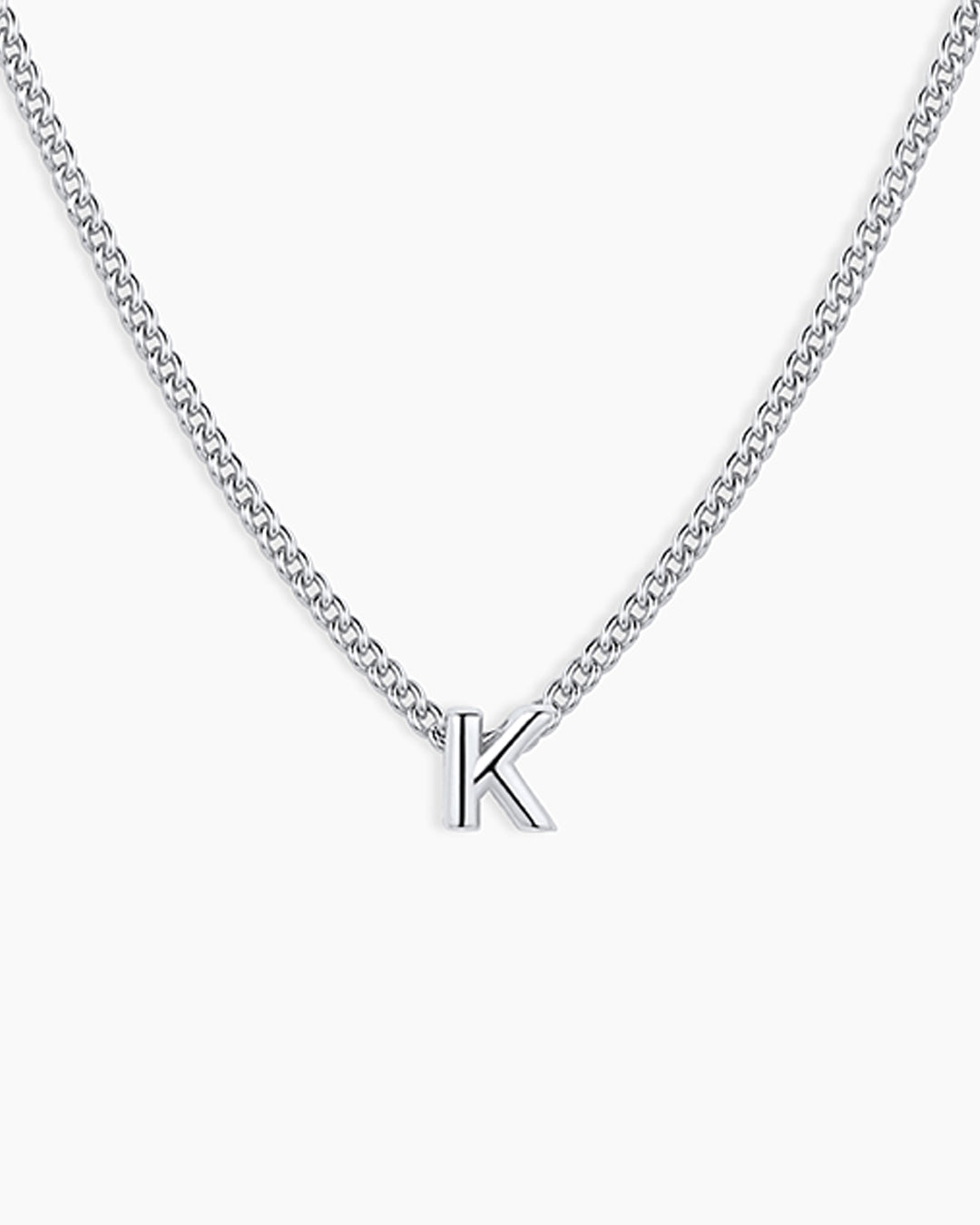 Wilder Mini Alphabet Necklace || option::Silver Plated, K