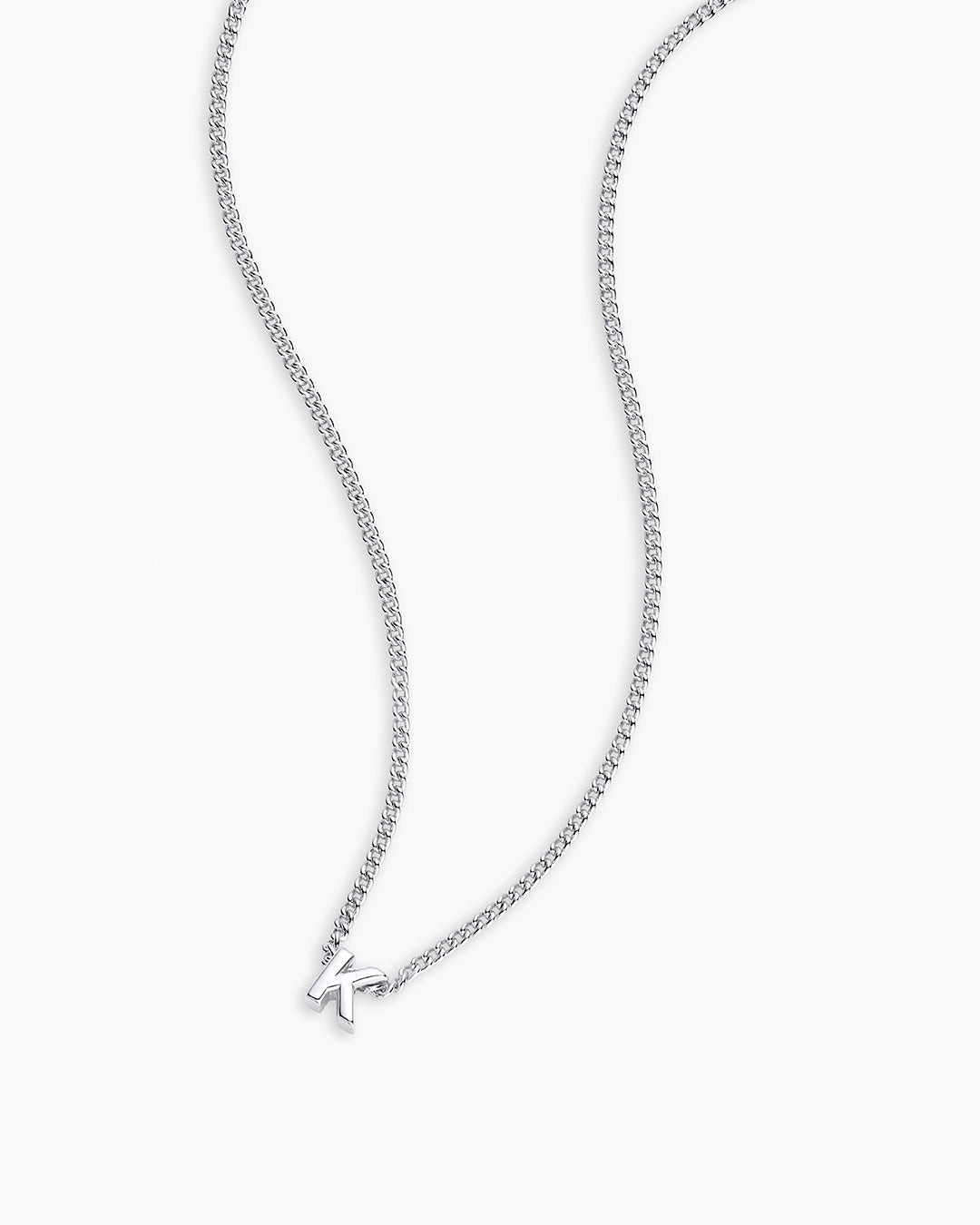 Wilder Mini Alphabet Necklace || option::Silver Plated, K