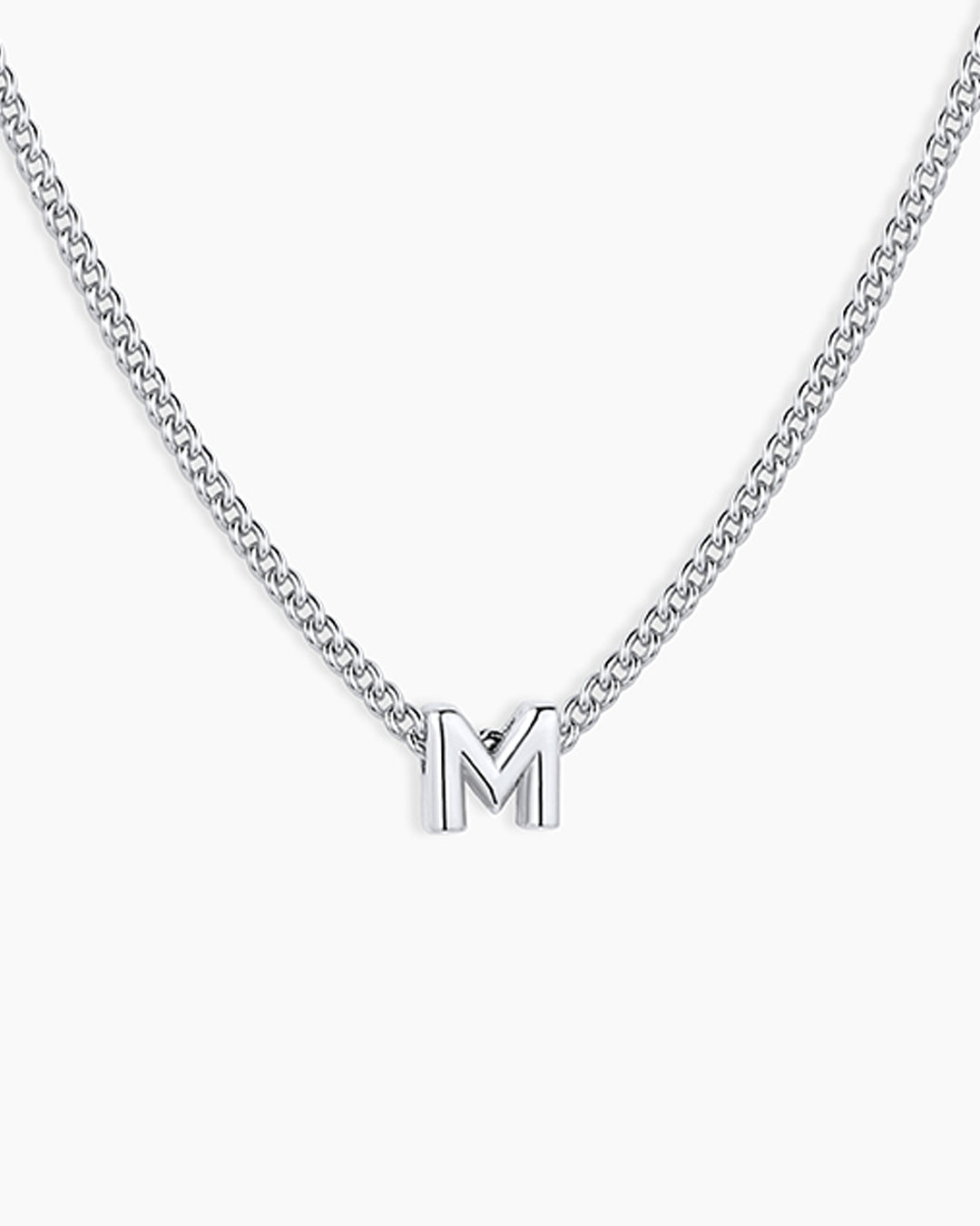 Wilder Mini Alphabet Necklace || option::Silver Plated, M