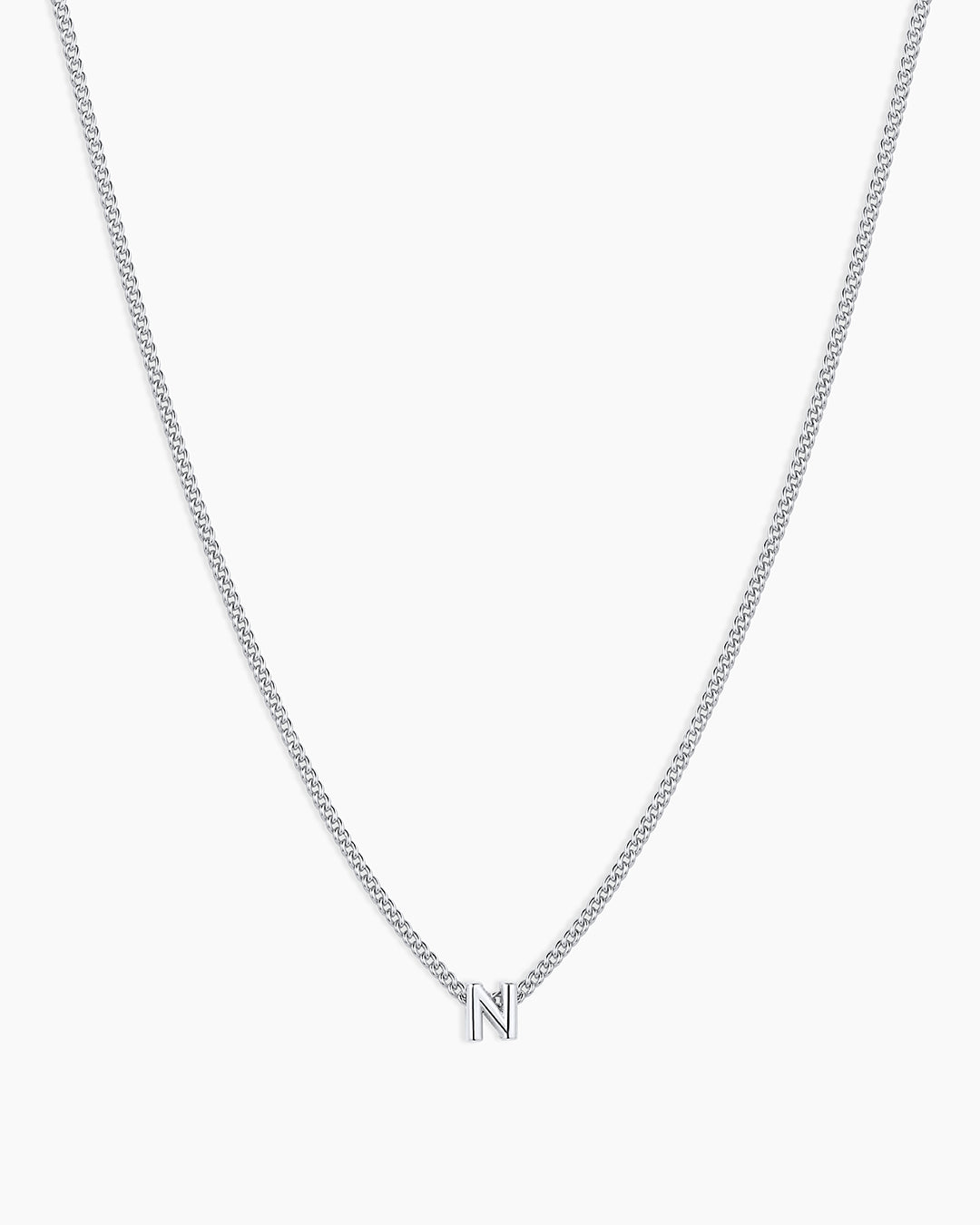 Wilder Mini Alphabet Necklace || option::Silver Plated, N