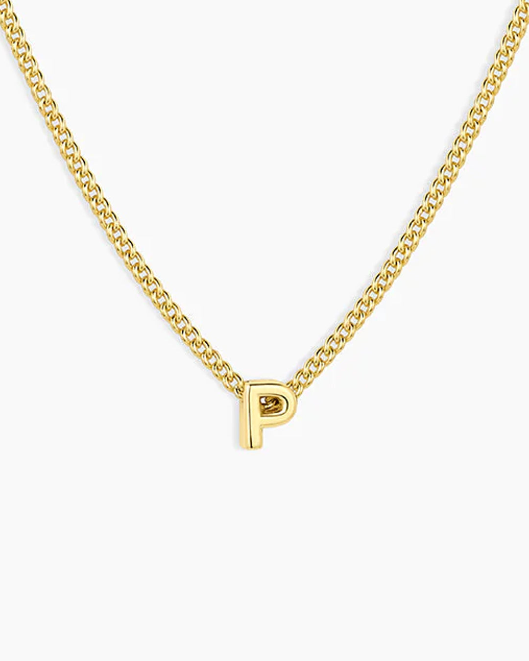 Wilder Mini Alphabet Necklace || option::18k Gold Plated, P