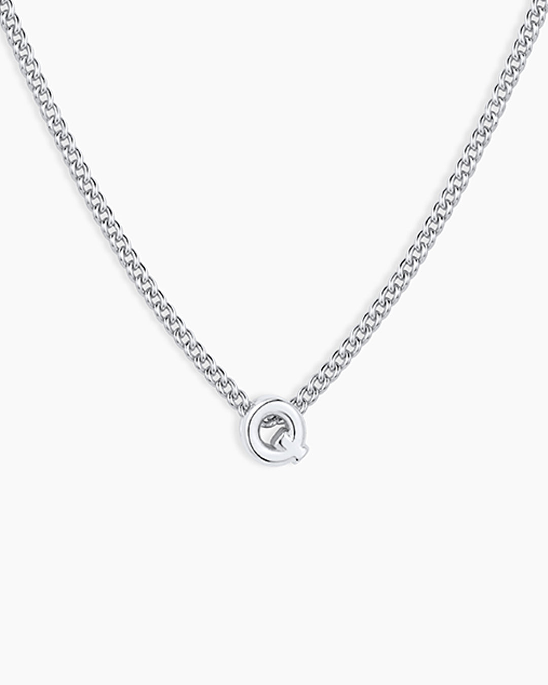 Wilder Mini Alphabet Necklace || option::Silver Plated, Q