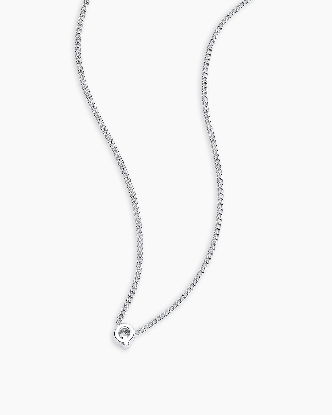 Wilder Mini Alphabet Necklace || option::Silver Plated, Q