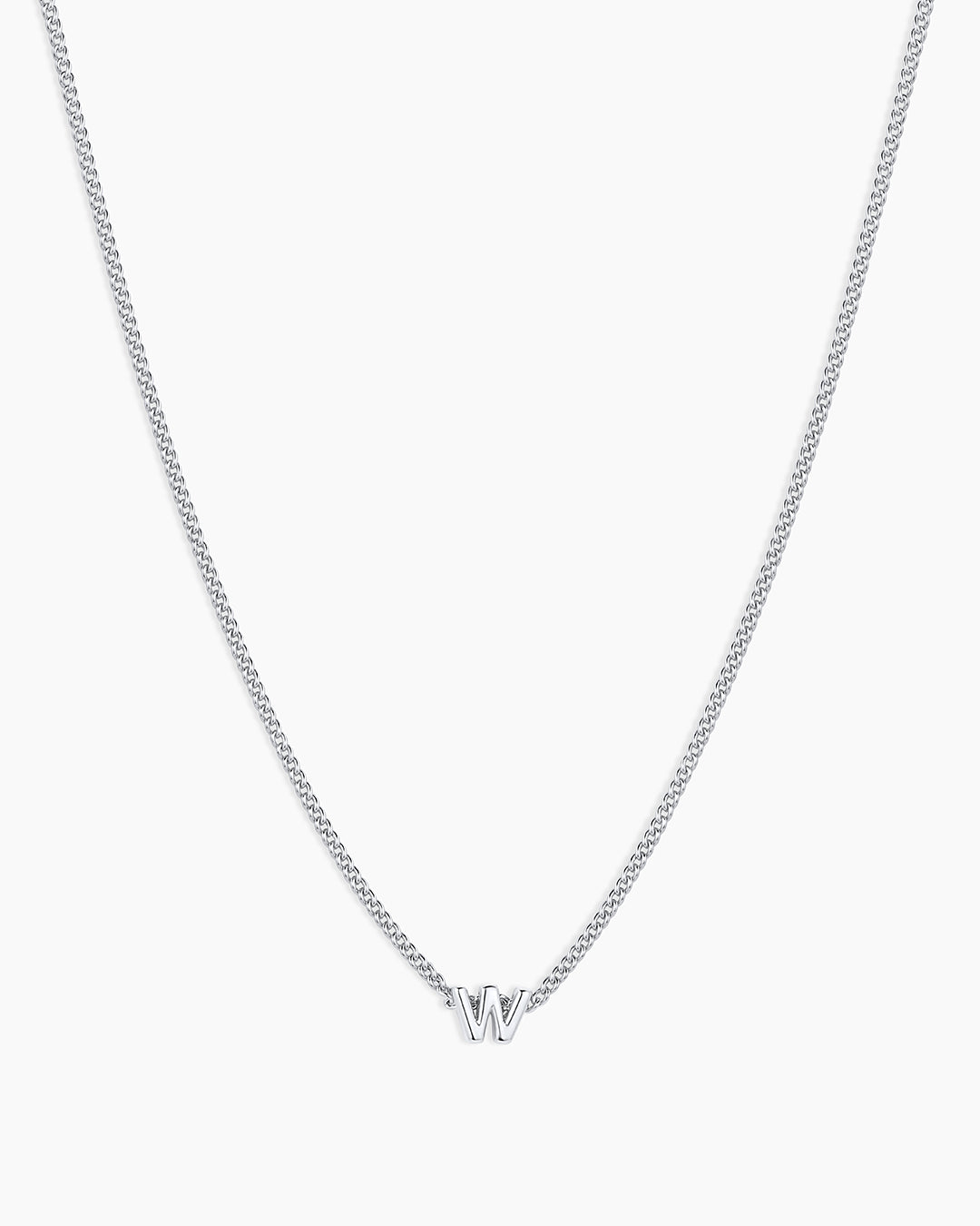 Wilder Mini Alphabet Necklace || option::Silver Plated, W